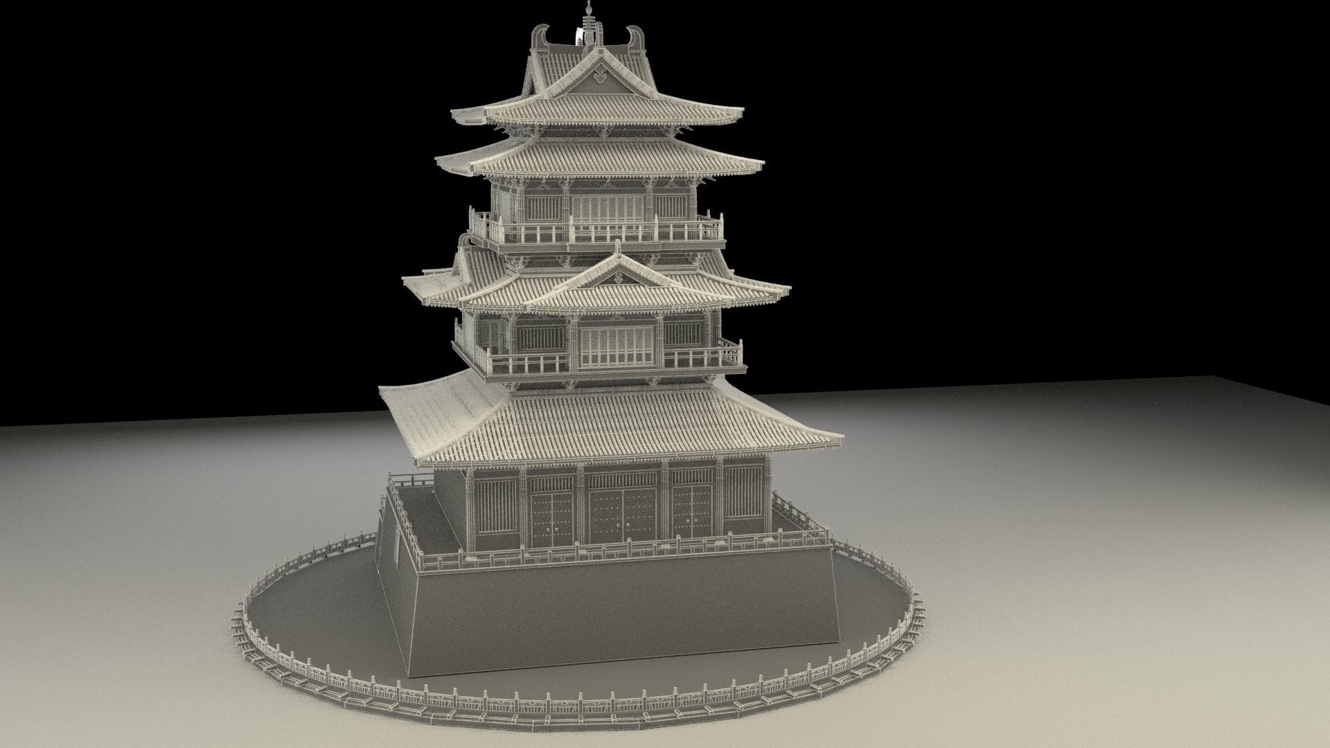 Chinese ancient house  3D model_6