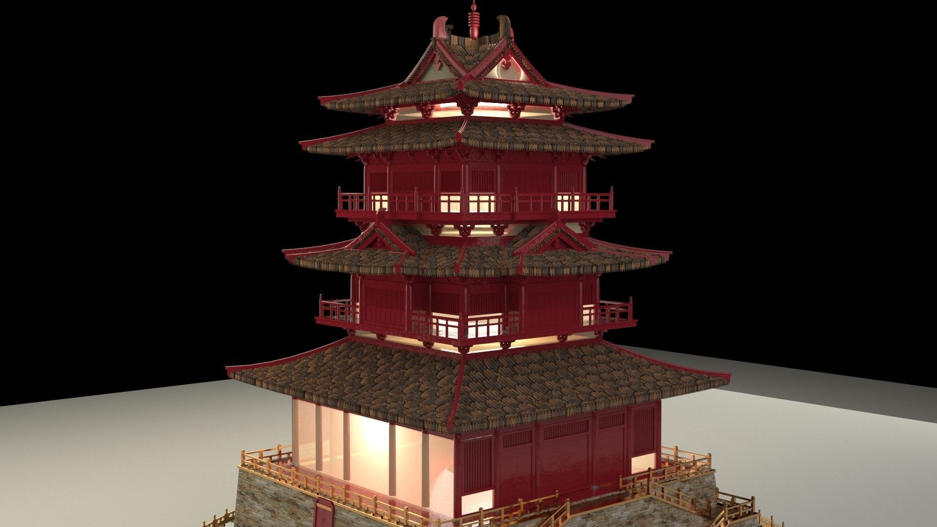 Chinese ancient house  3D model_4