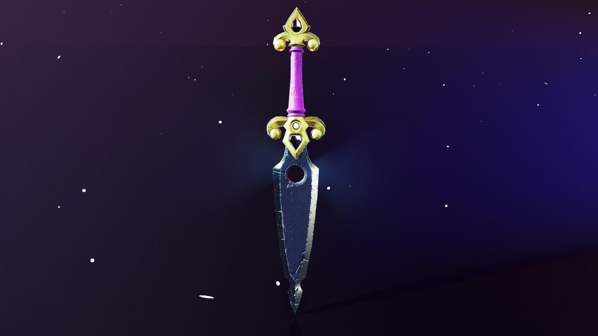 Dagger sword in game fortnite Low-poly 3D model_2