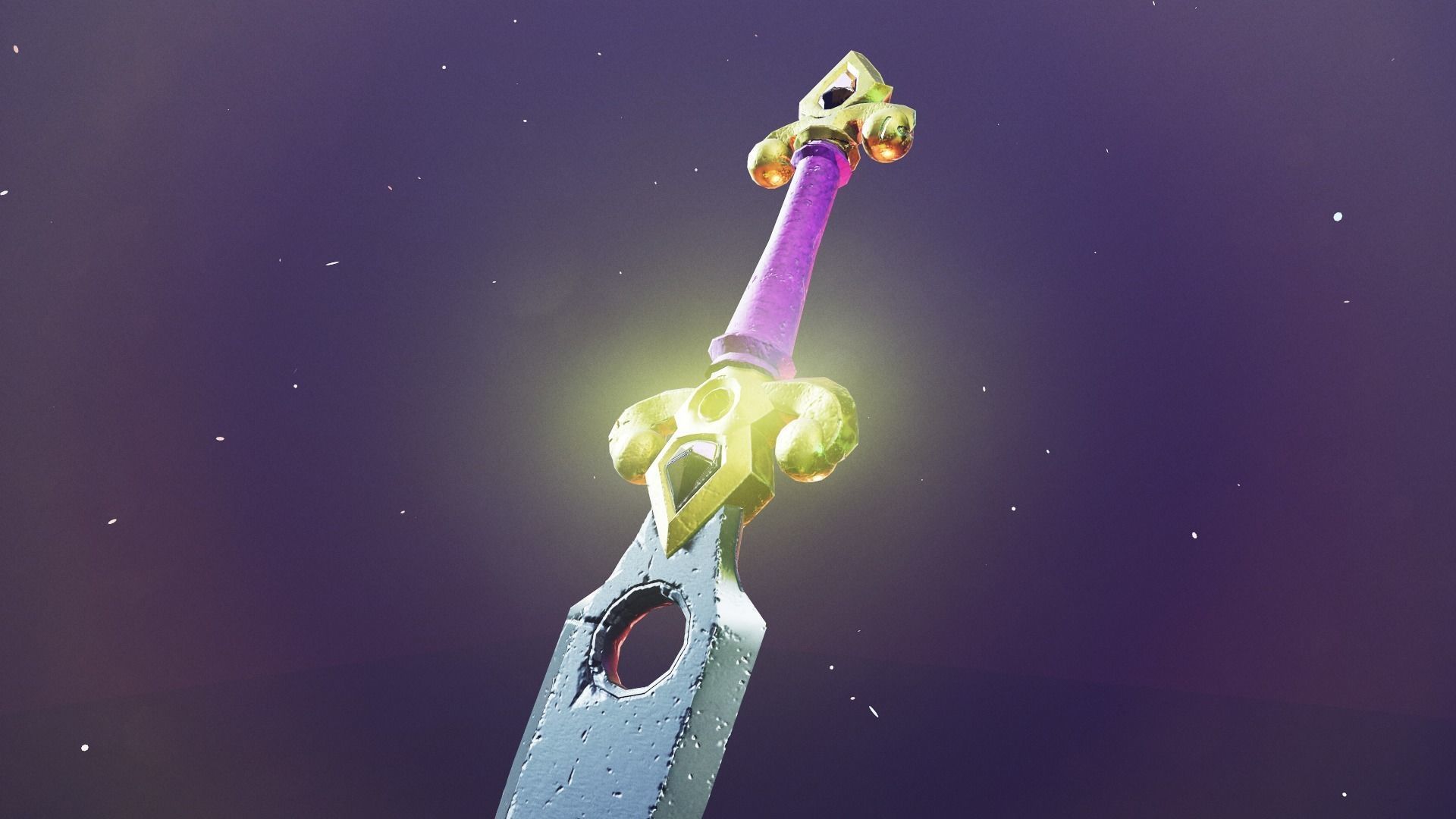 Dagger sword in game fortnite Low-poly 3D model_3