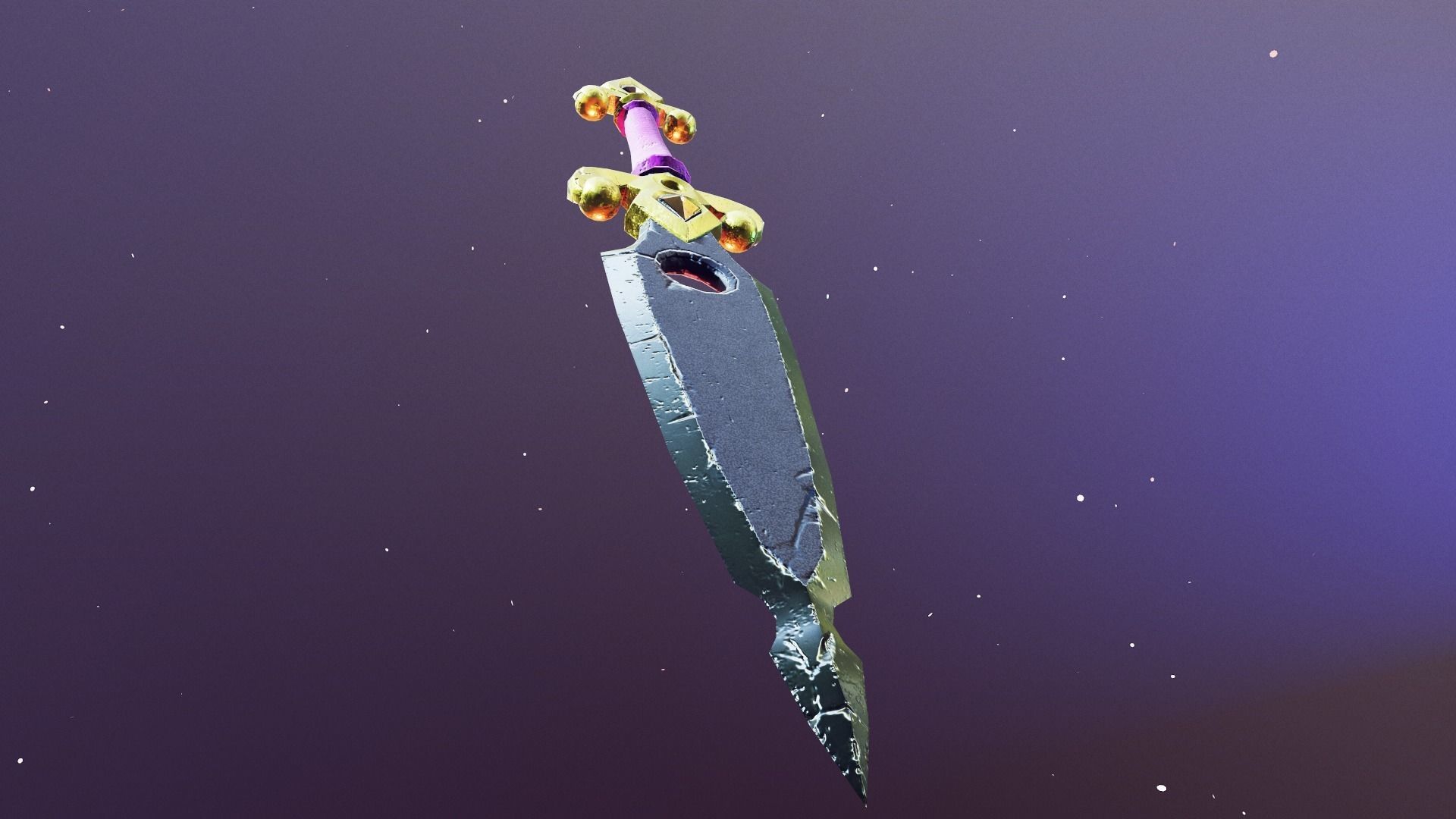 Dagger sword in game fortnite Low-poly 3D model_5