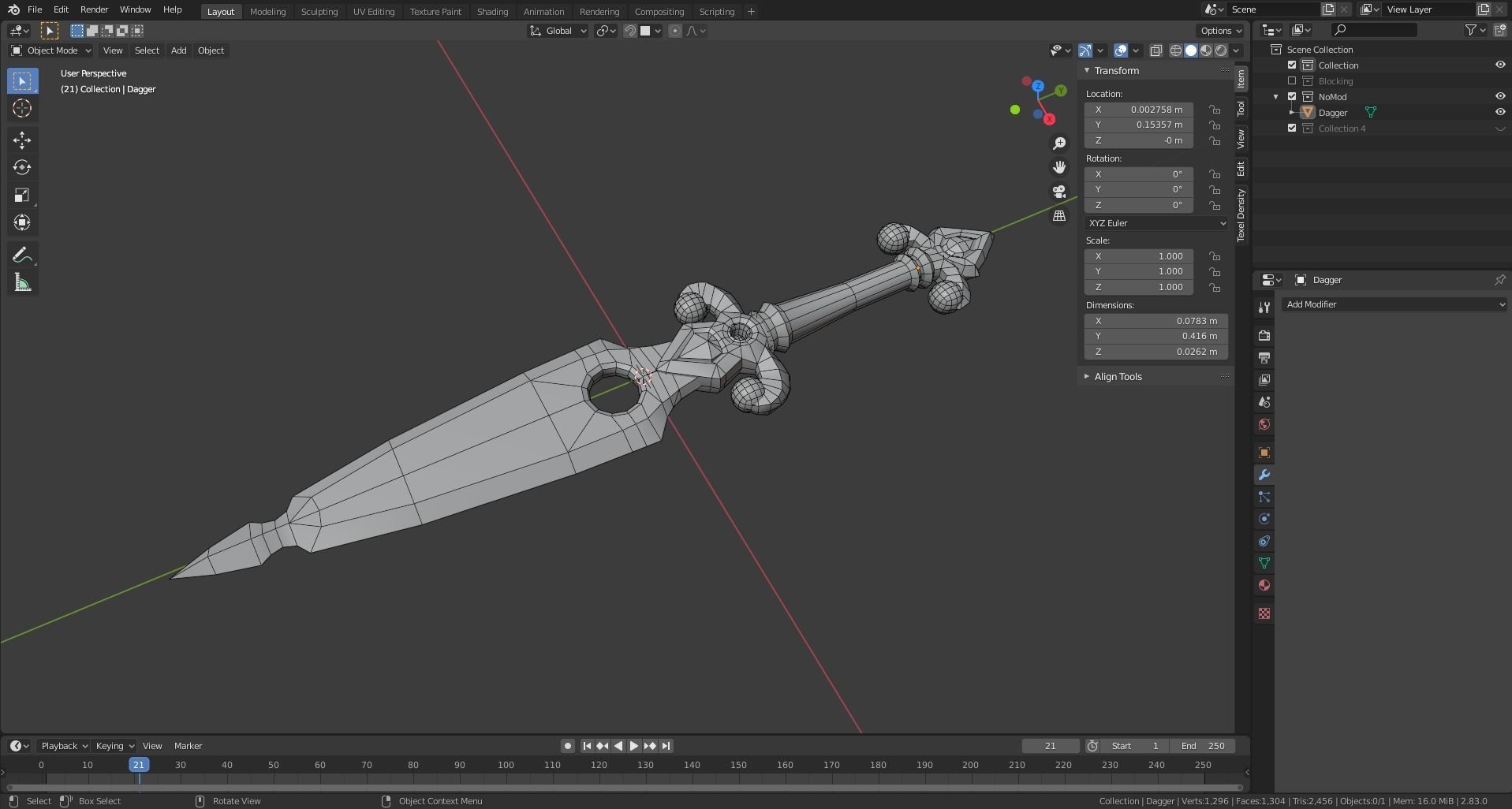 Dagger sword in game fortnite Low-poly 3D model_6