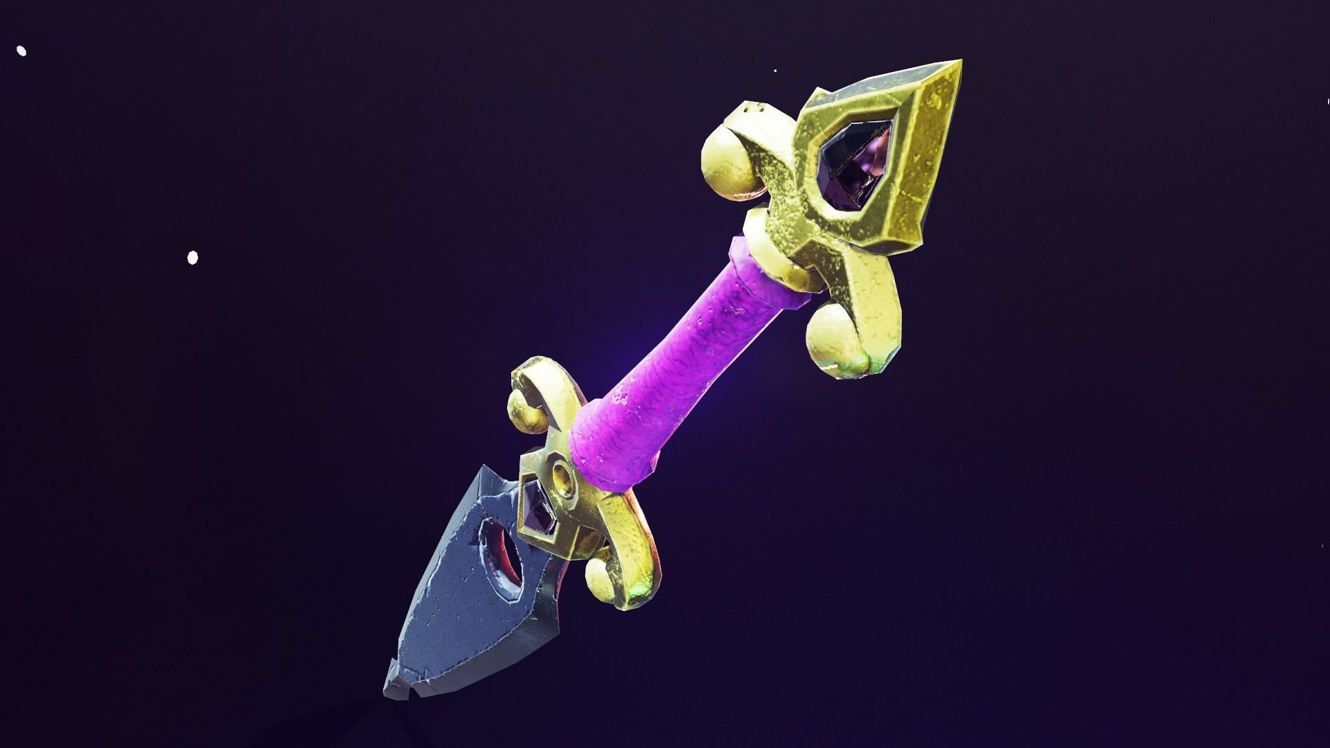 Dagger sword in game fortnite Low-poly 3D model_4