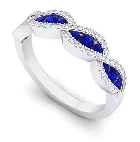 Infinity Crossover Swirl Wedding Anniversary Band Ring