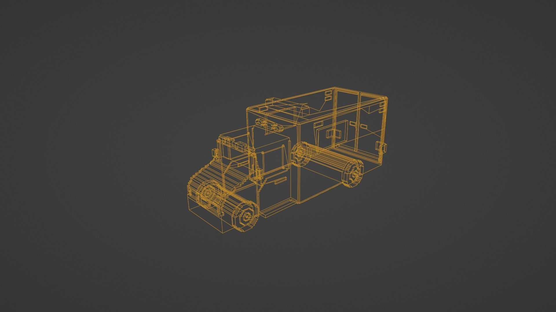 Voxel Ambulance design  Low-poly 3D model_8