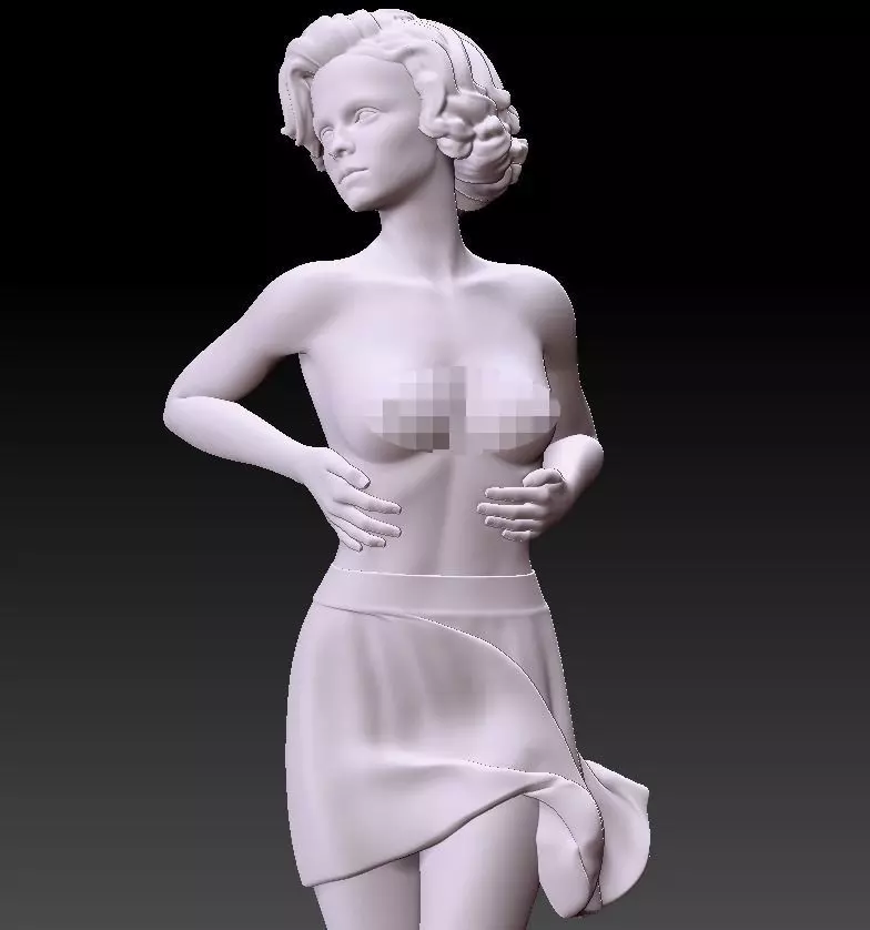 GIRL ON WIND HIGH DETAIL 3D print model_0