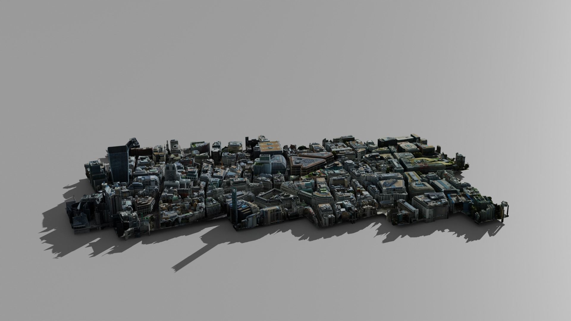 Downtown Low-poly 3D model city of london Low-poly 3D model_8