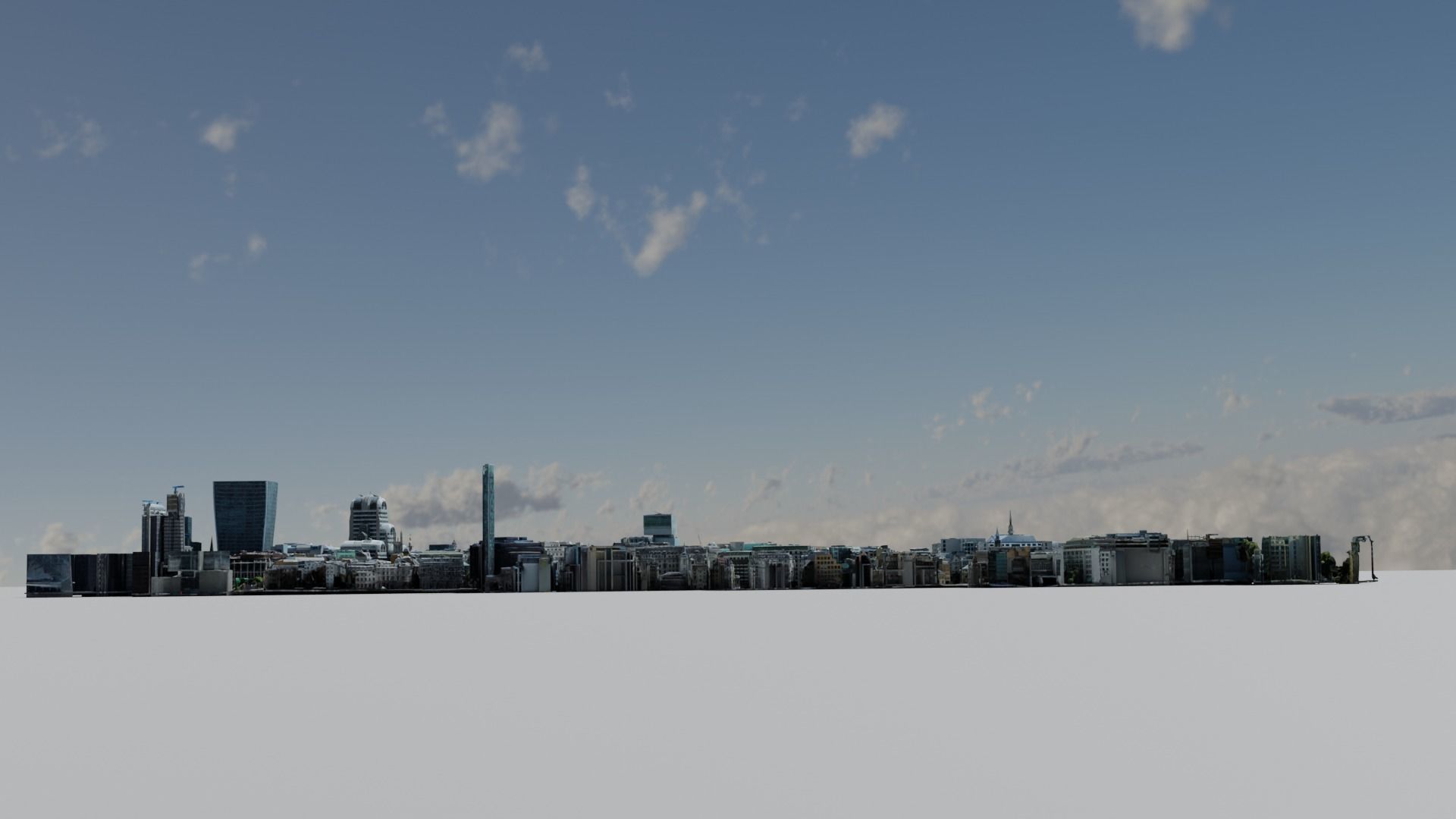 Downtown Low-poly 3D model city of london Low-poly 3D model_11