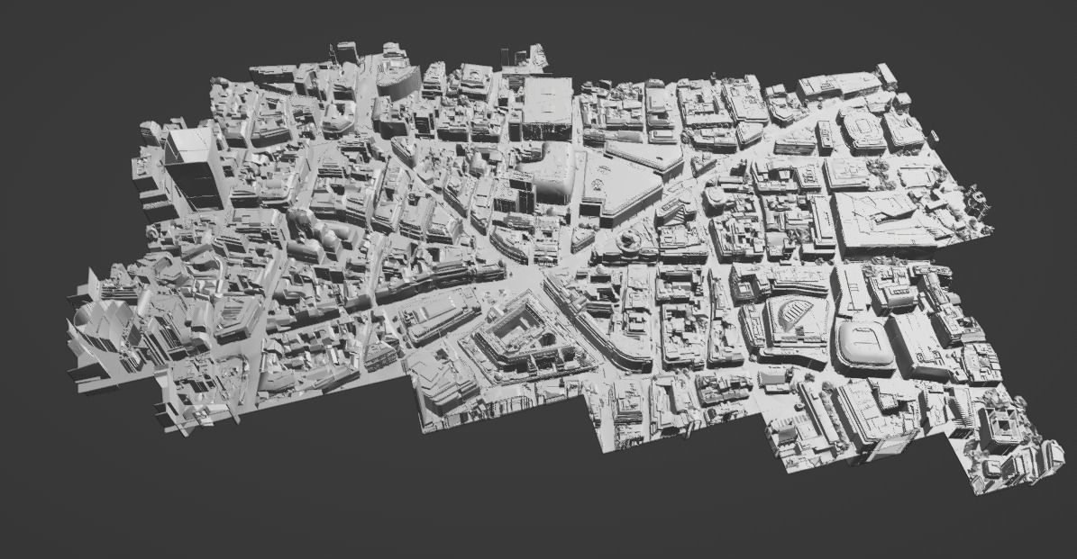 Downtown Low-poly 3D model city of london Low-poly 3D model_3
