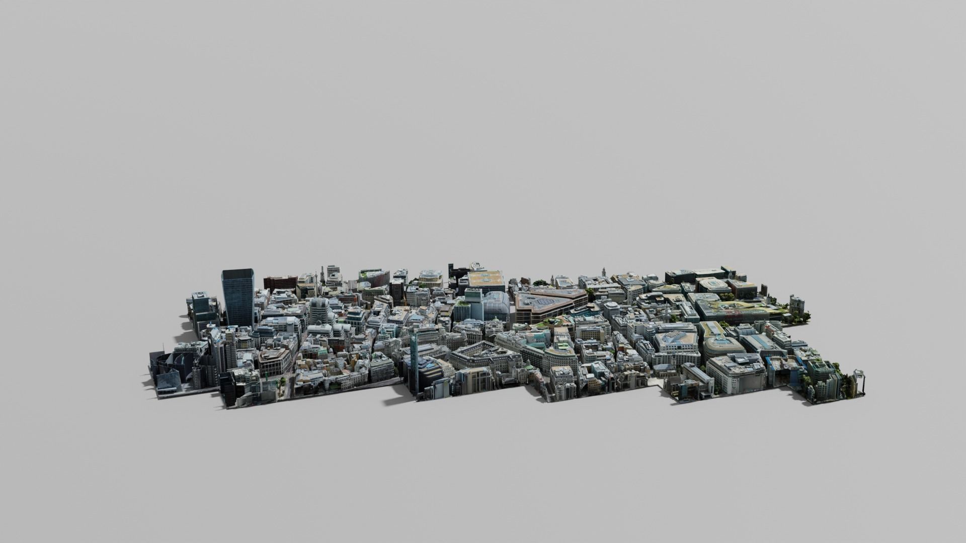 Downtown Low-poly 3D model city of london Low-poly 3D model_4