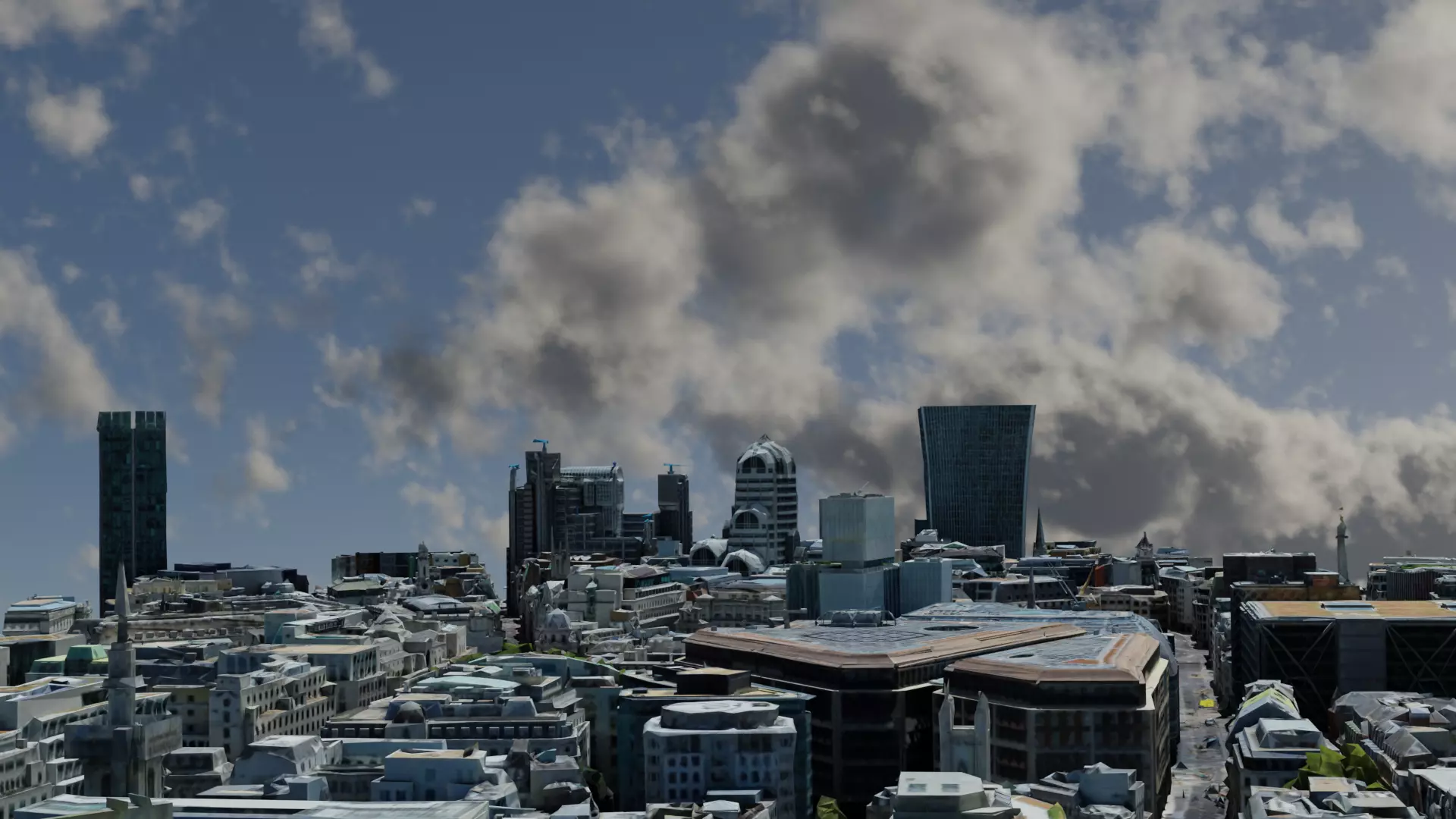 Downtown Low-poly 3D model city of london Low-poly 3D model_0