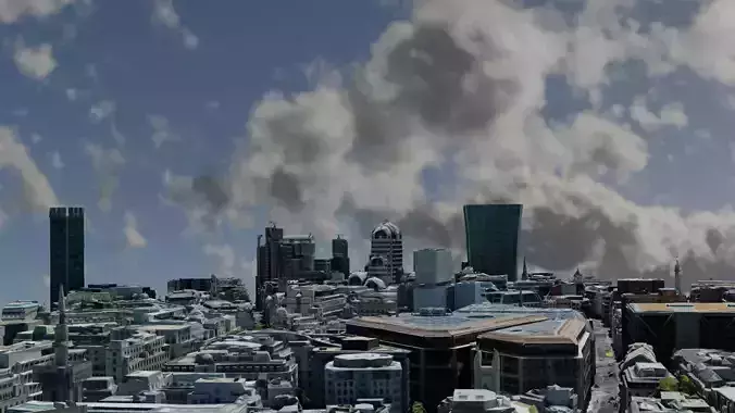 Downtown Low-poly 3D model city of london Low-poly 3D model