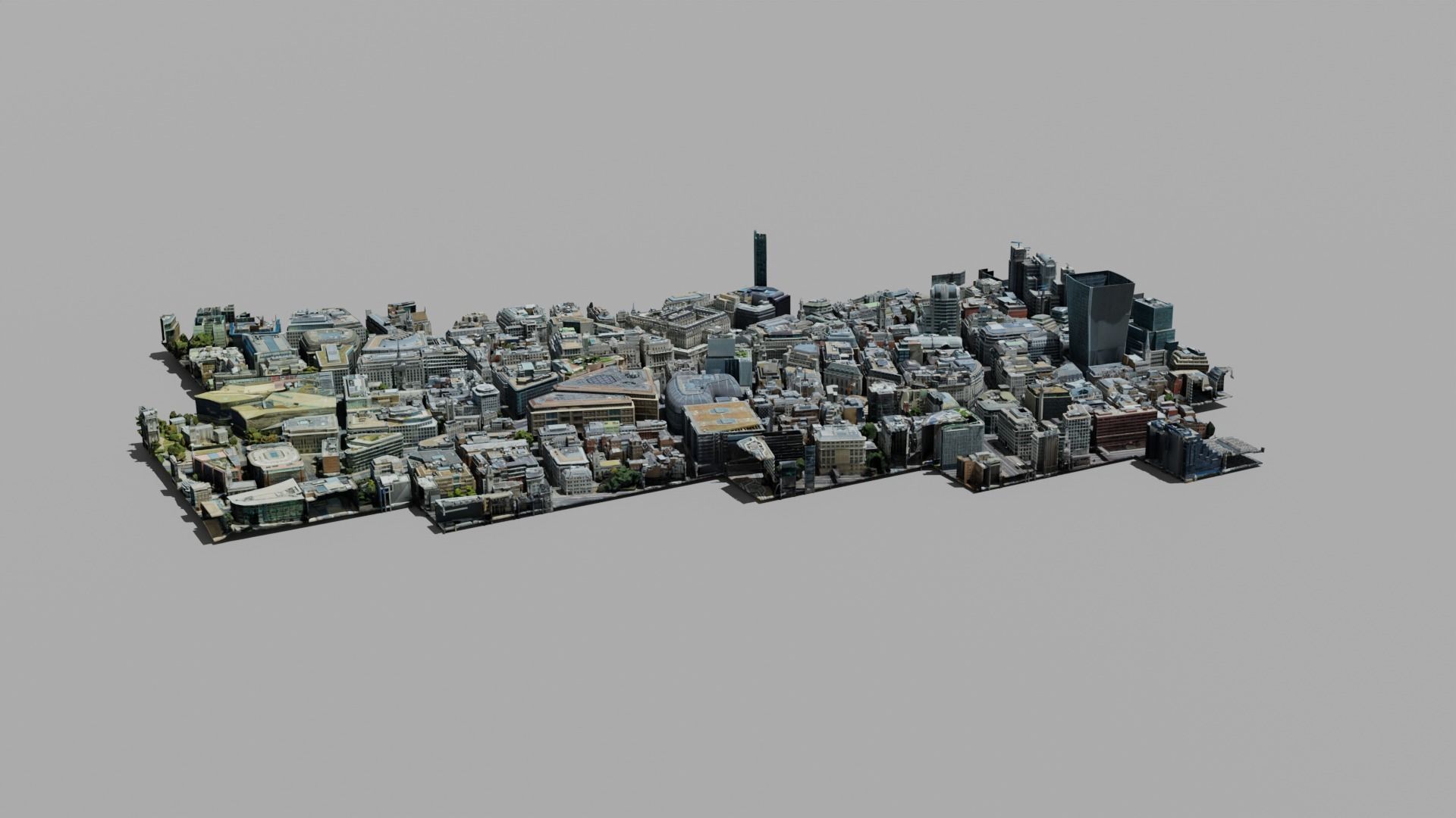 Downtown Low-poly 3D model city of london Low-poly 3D model_7