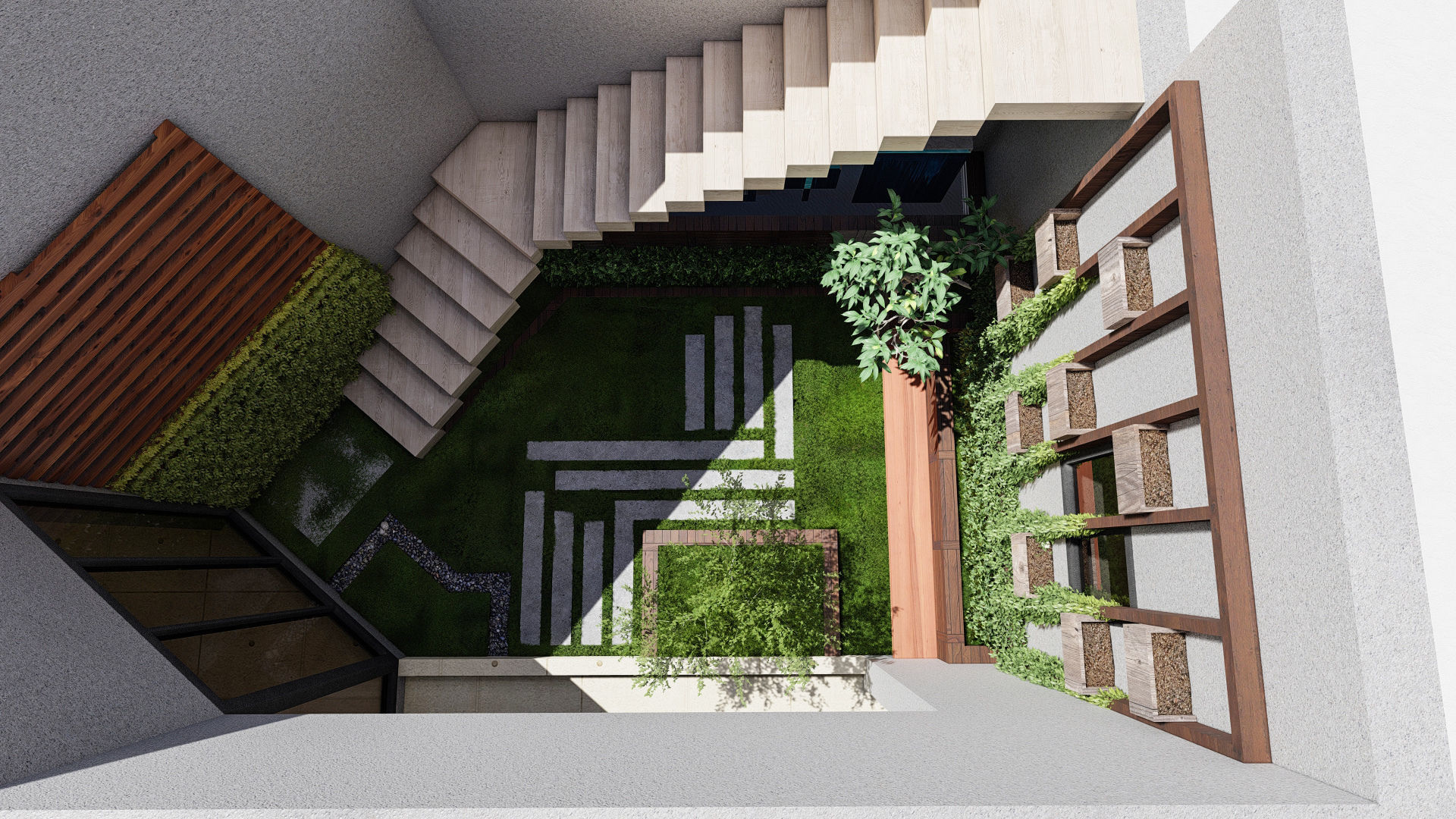 Small garden inside house sketchup model 3D model_6