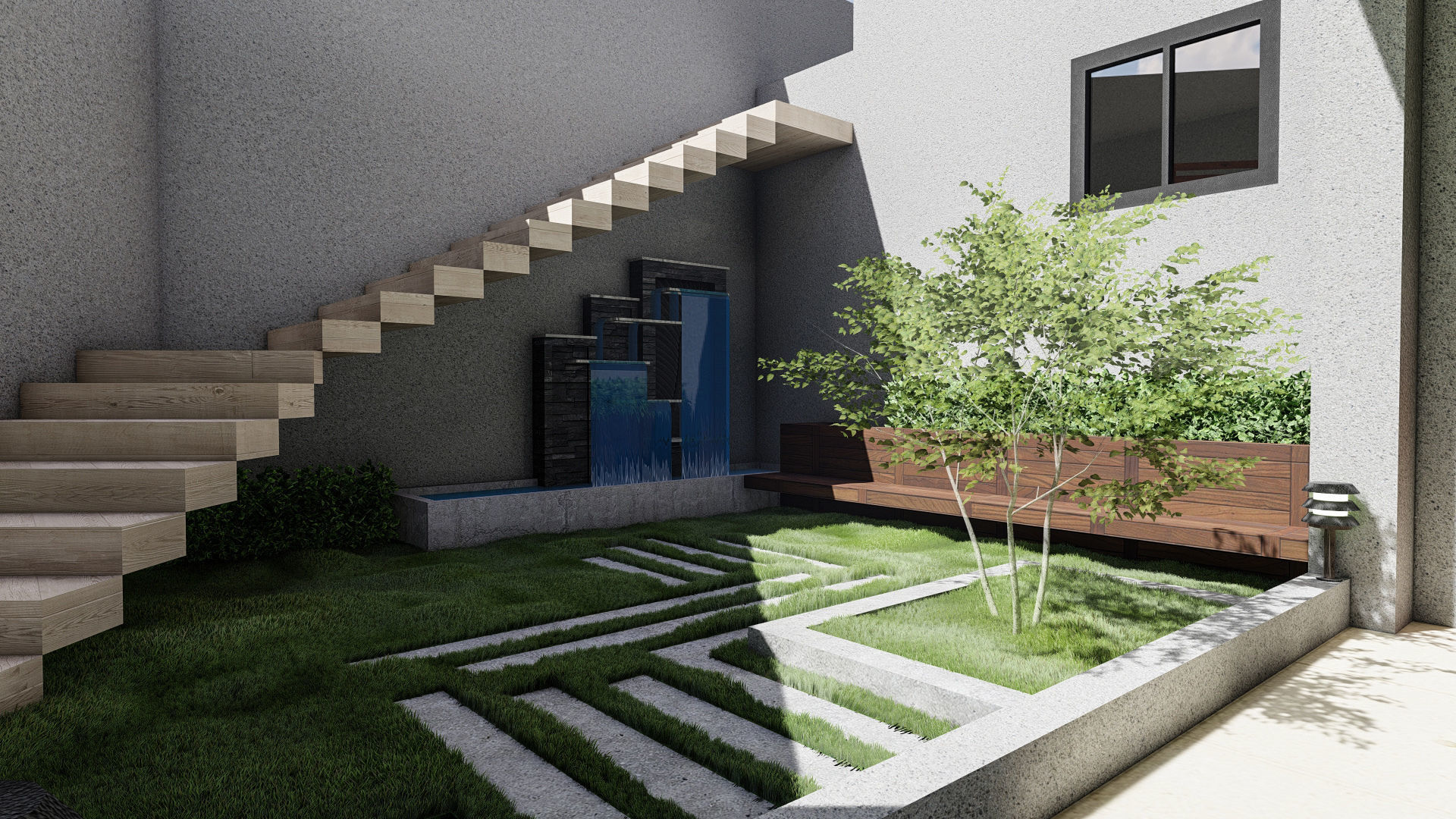 Small garden inside house sketchup model 3D model_2