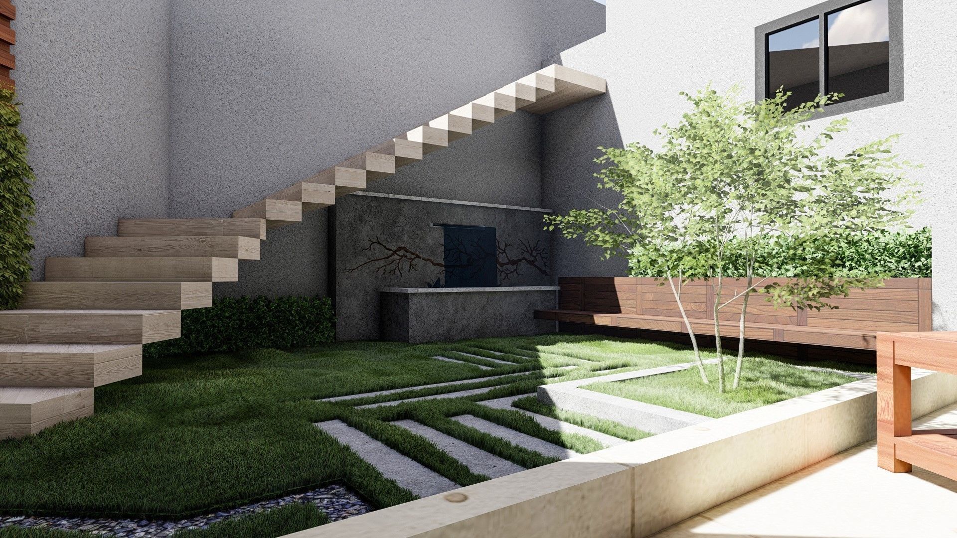 Small garden inside house sketchup model 3D model_17