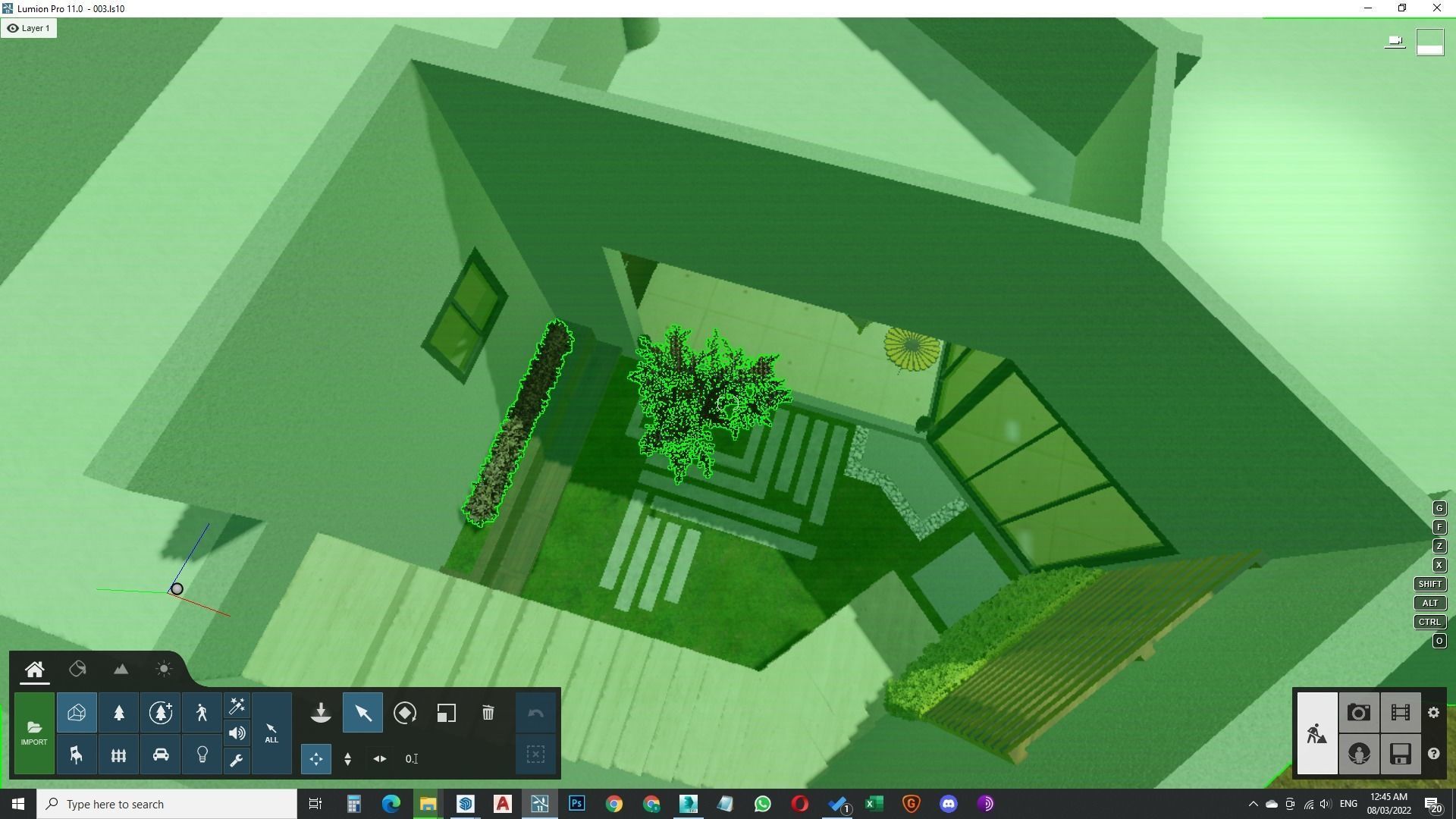 Small garden inside house sketchup model 3D model_32