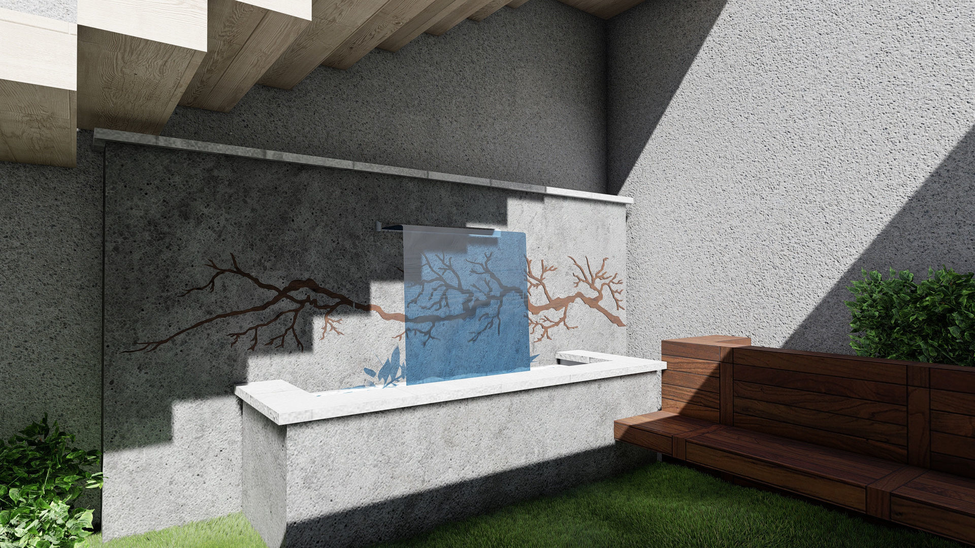 Small garden inside house sketchup model 3D model_10