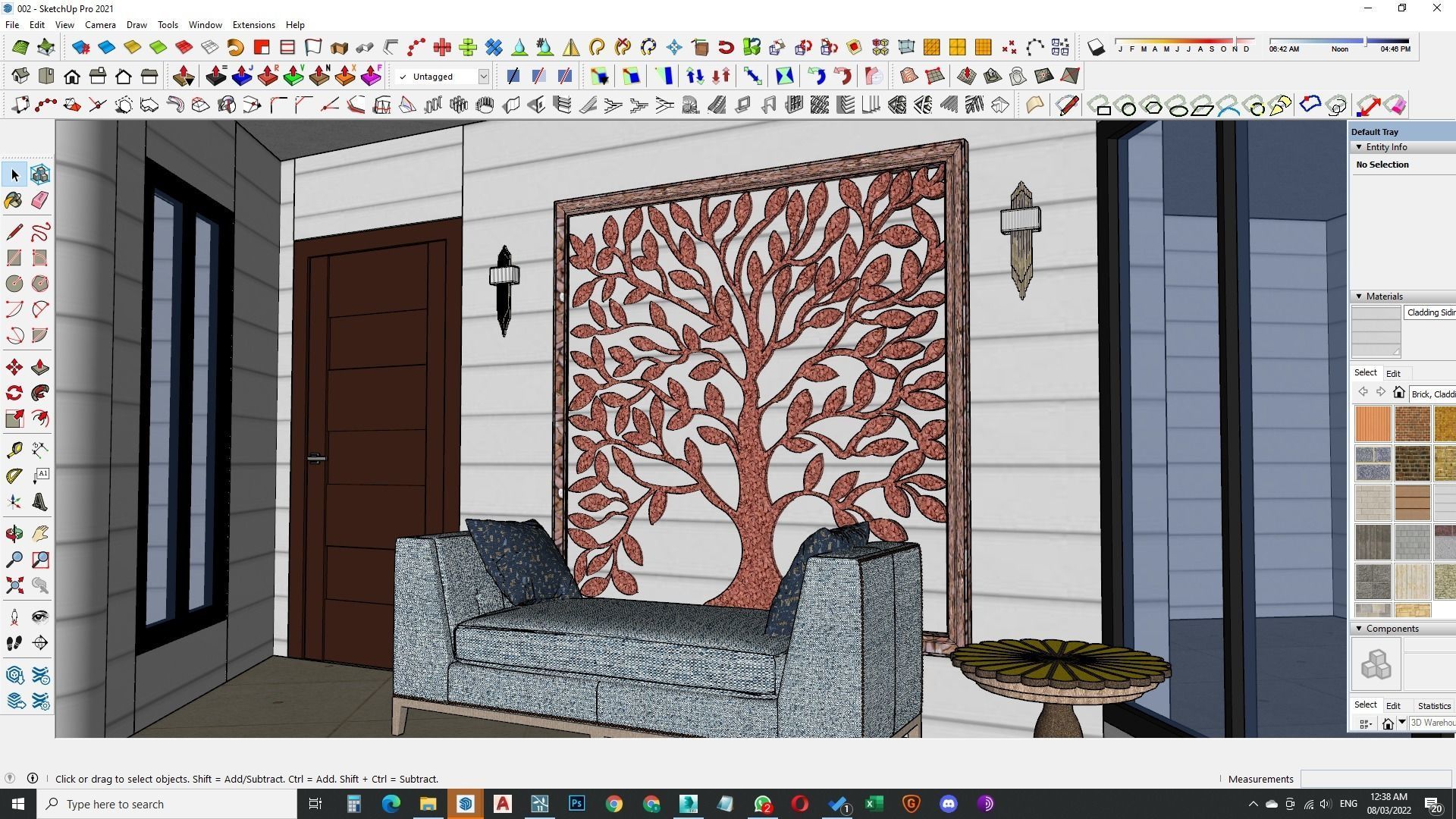 Small garden inside house sketchup model 3D model_33
