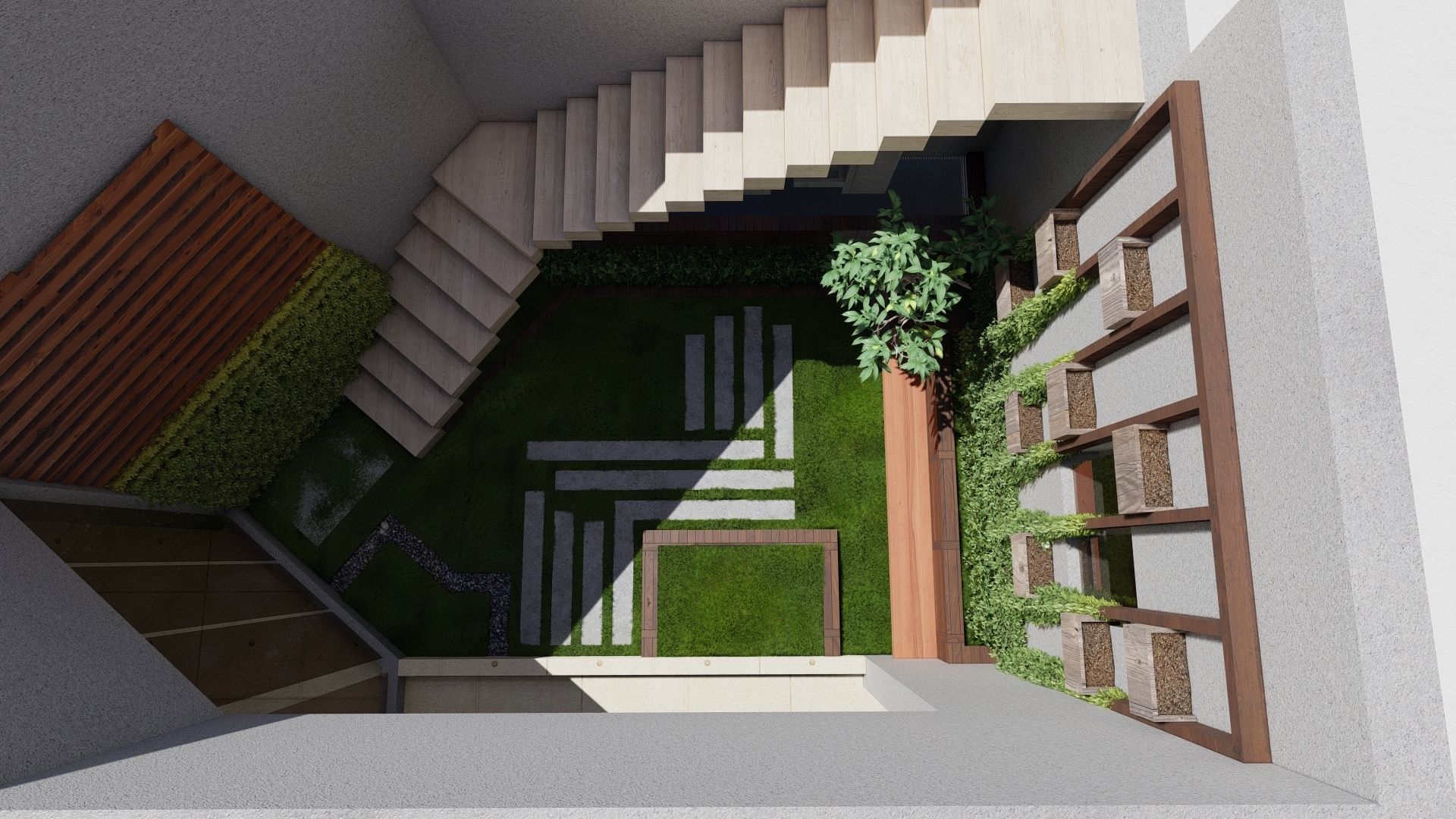 Small garden inside house sketchup model 3D model_1