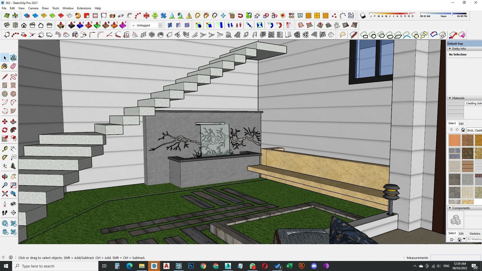 Small garden inside house sketchup model 3D model_26