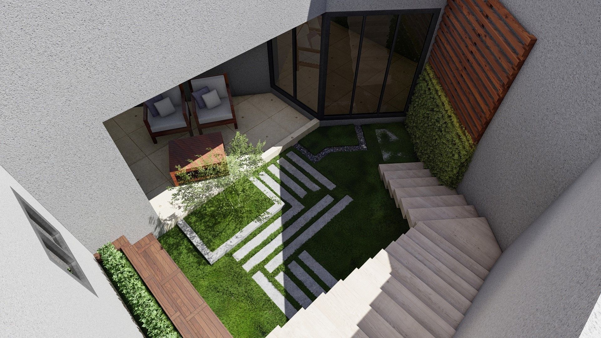 Small garden inside house sketchup model 3D model_16