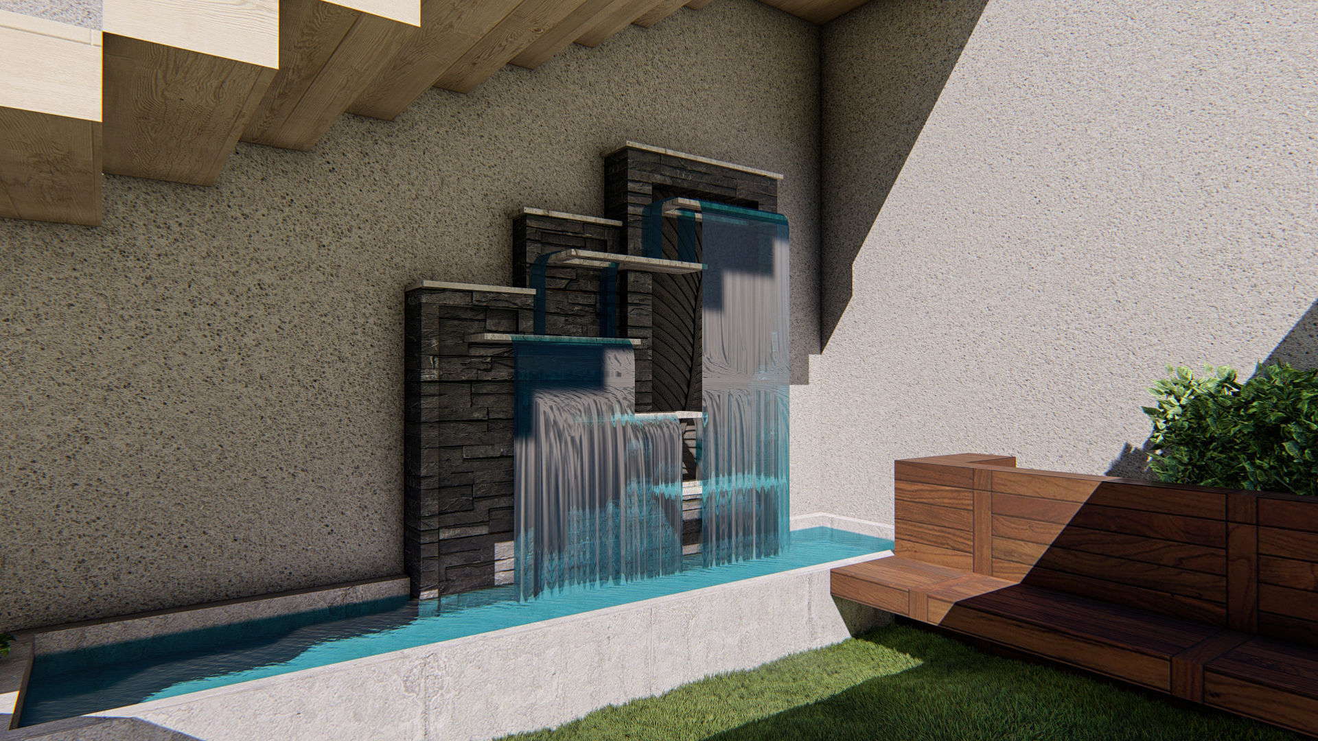 Small garden inside house sketchup model 3D model_8