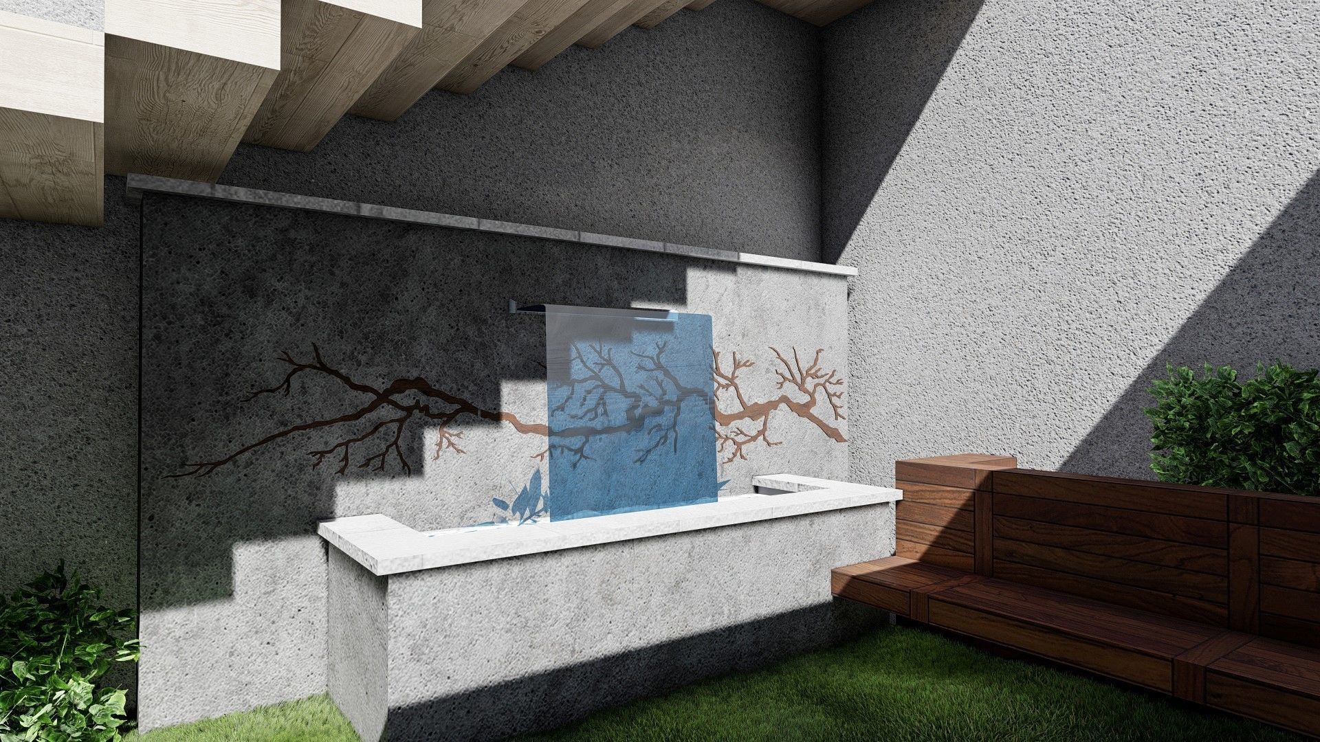 Small garden inside house sketchup model 3D model_15