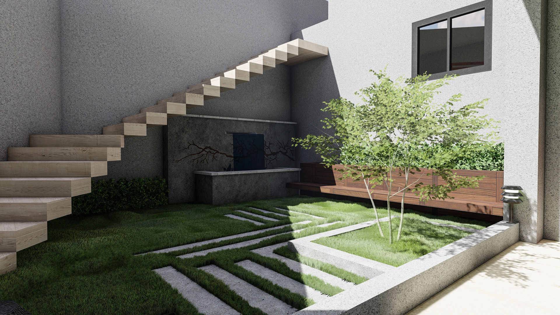 Small garden inside house sketchup model 3D model_4