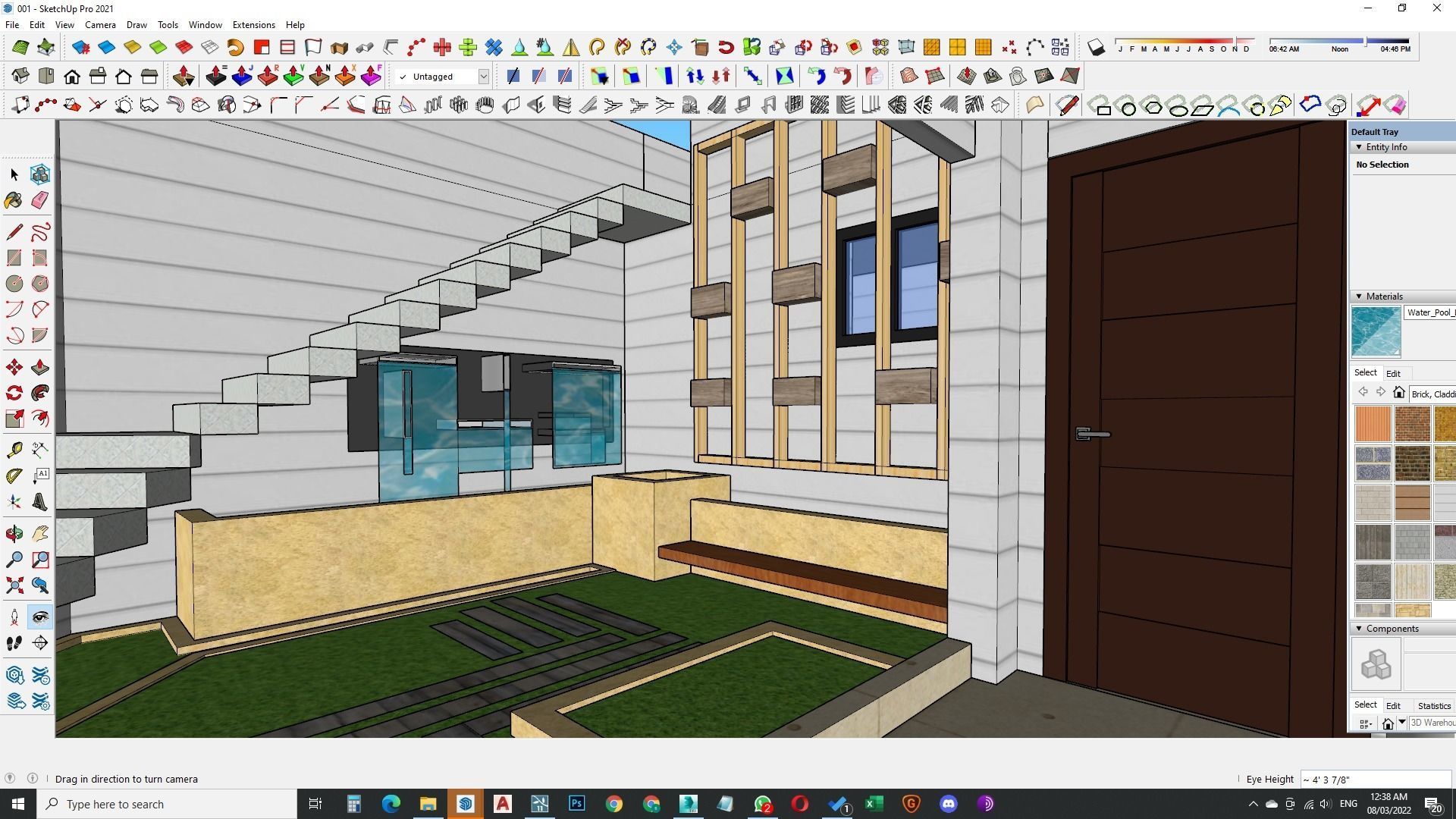 Small garden inside house sketchup model 3D model_34