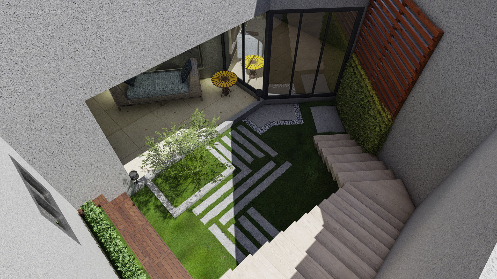 Small garden inside house sketchup model 3D model_11