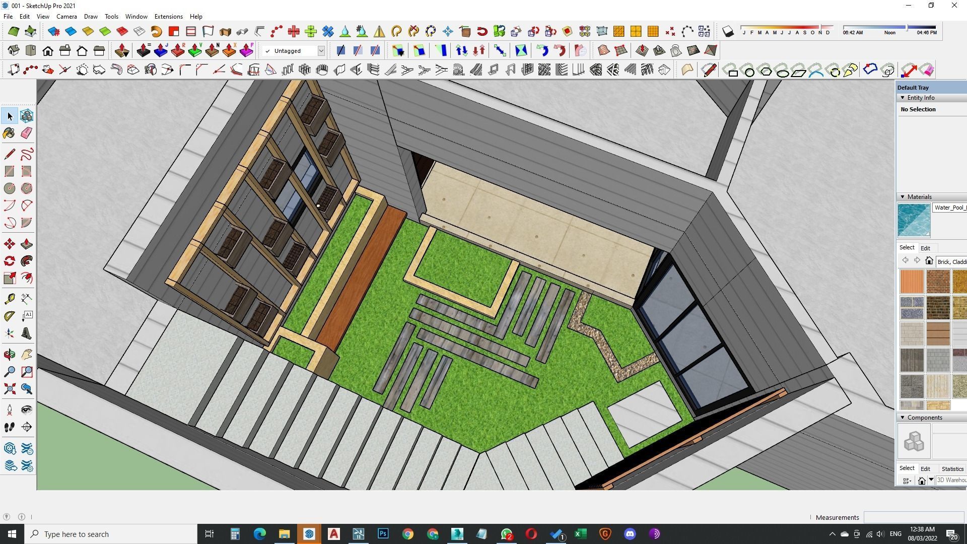 Small garden inside house sketchup model 3D model_31