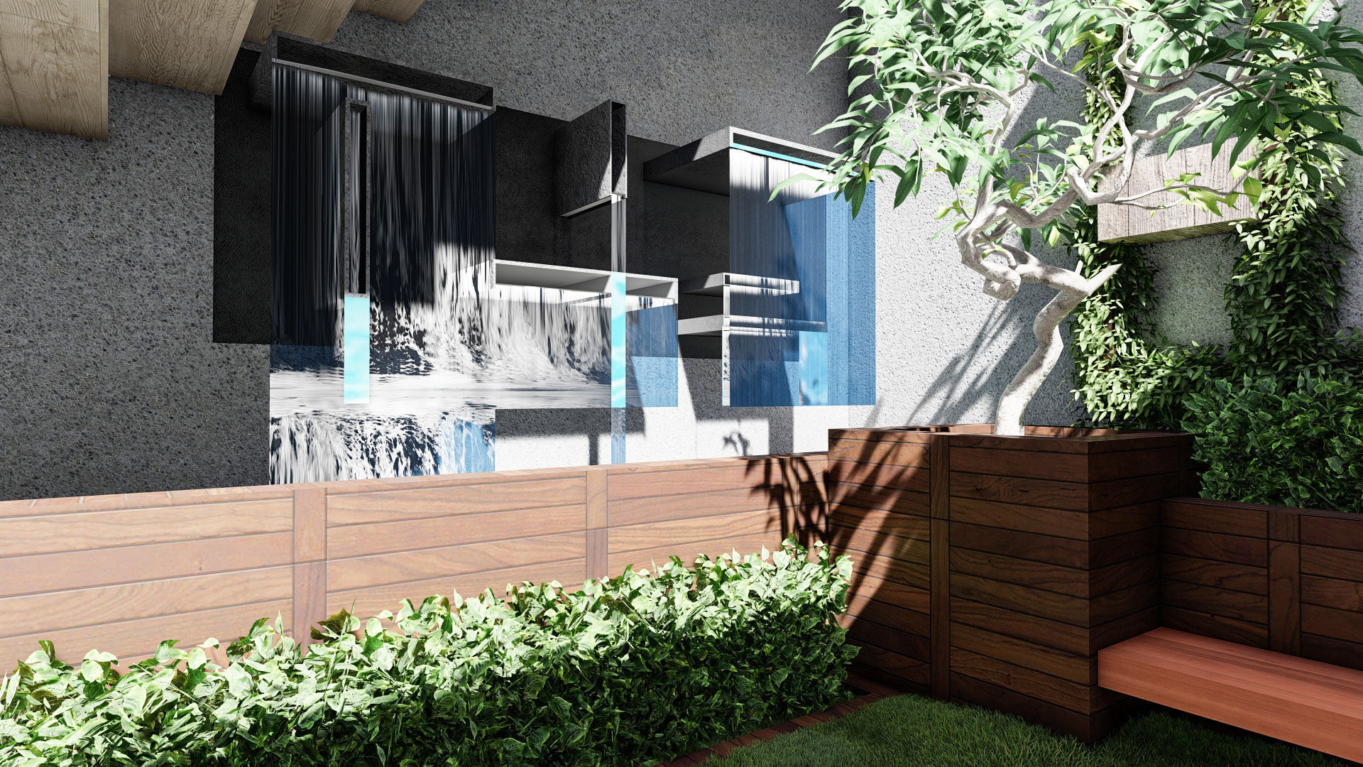 Small garden inside house sketchup model 3D model_9