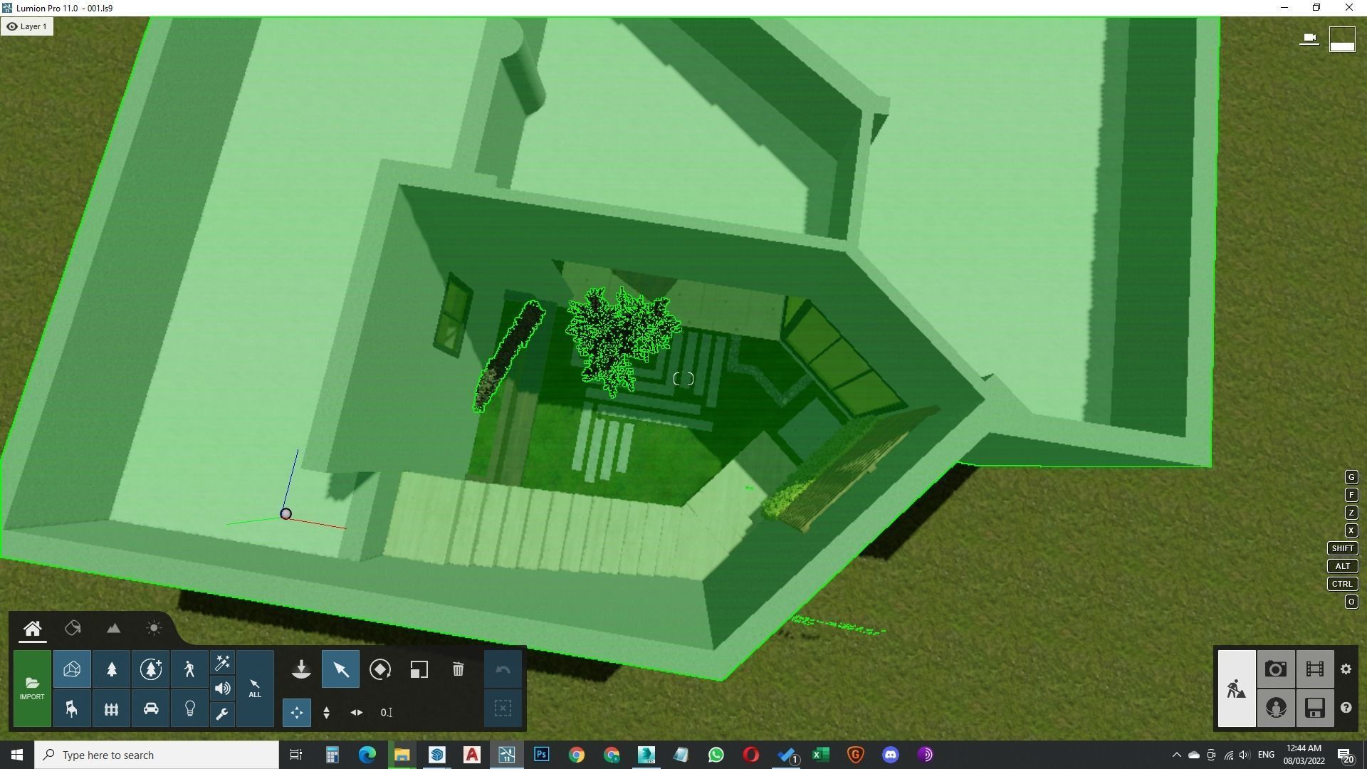 Small garden inside house sketchup model 3D model_28