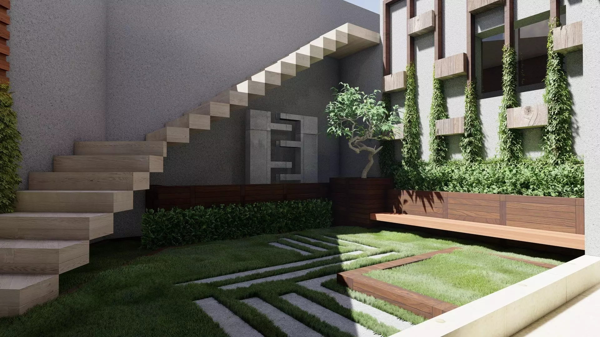 Small garden inside house sketchup model 3D model_0