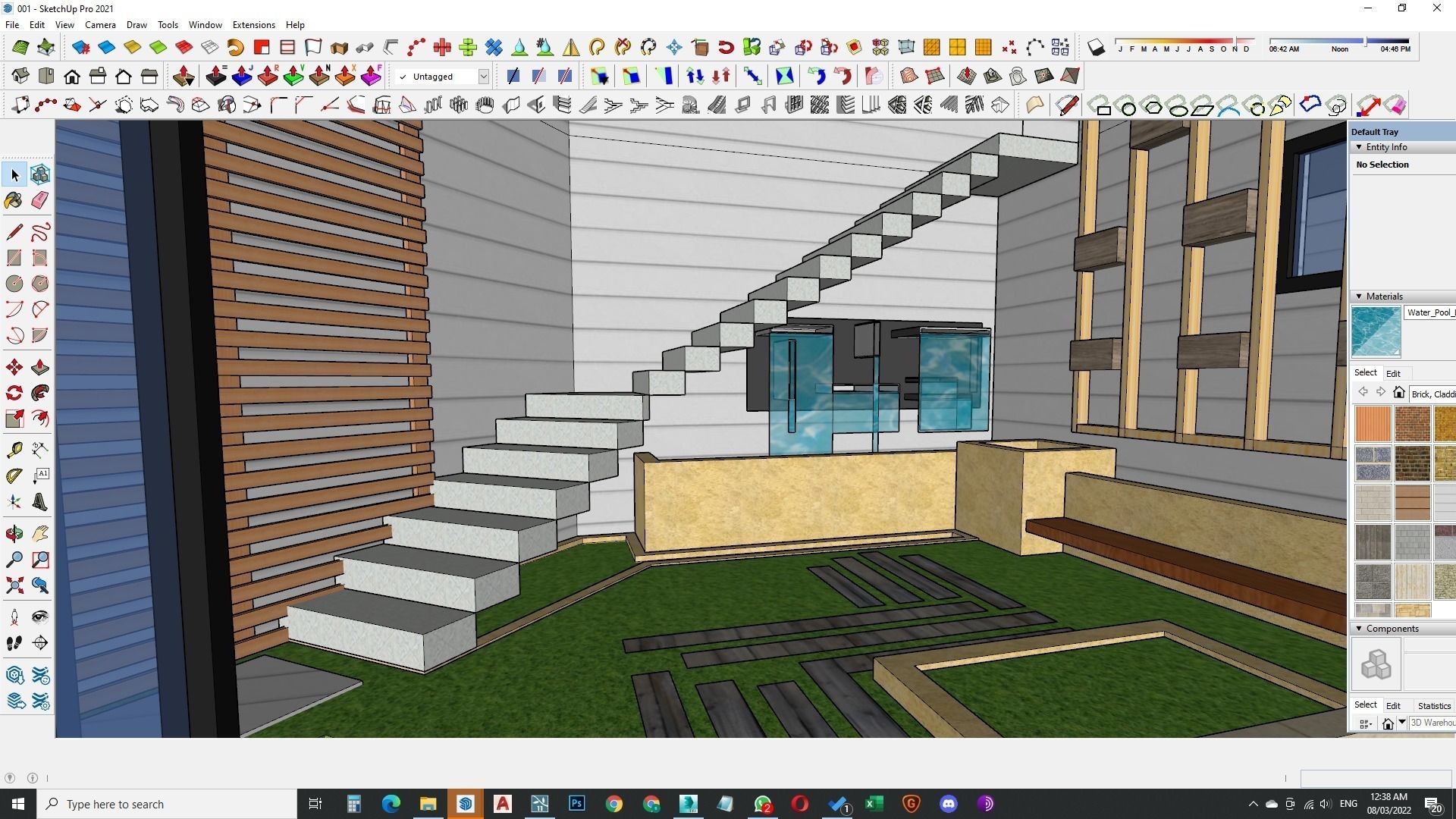 Small garden inside house sketchup model 3D model_30