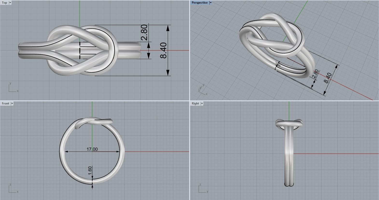 Knot Ring 3dmodel 3D print model 216 3D print model_4