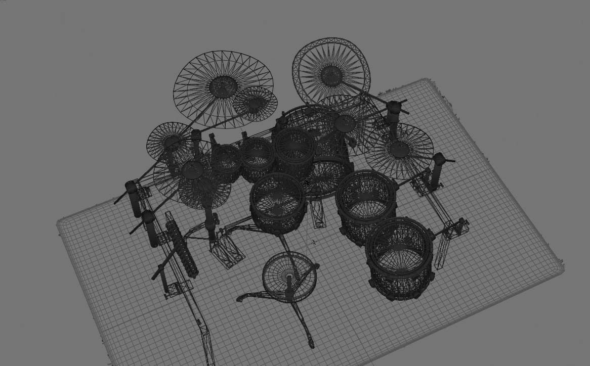 DRUMSET GRAY 3D model_7
