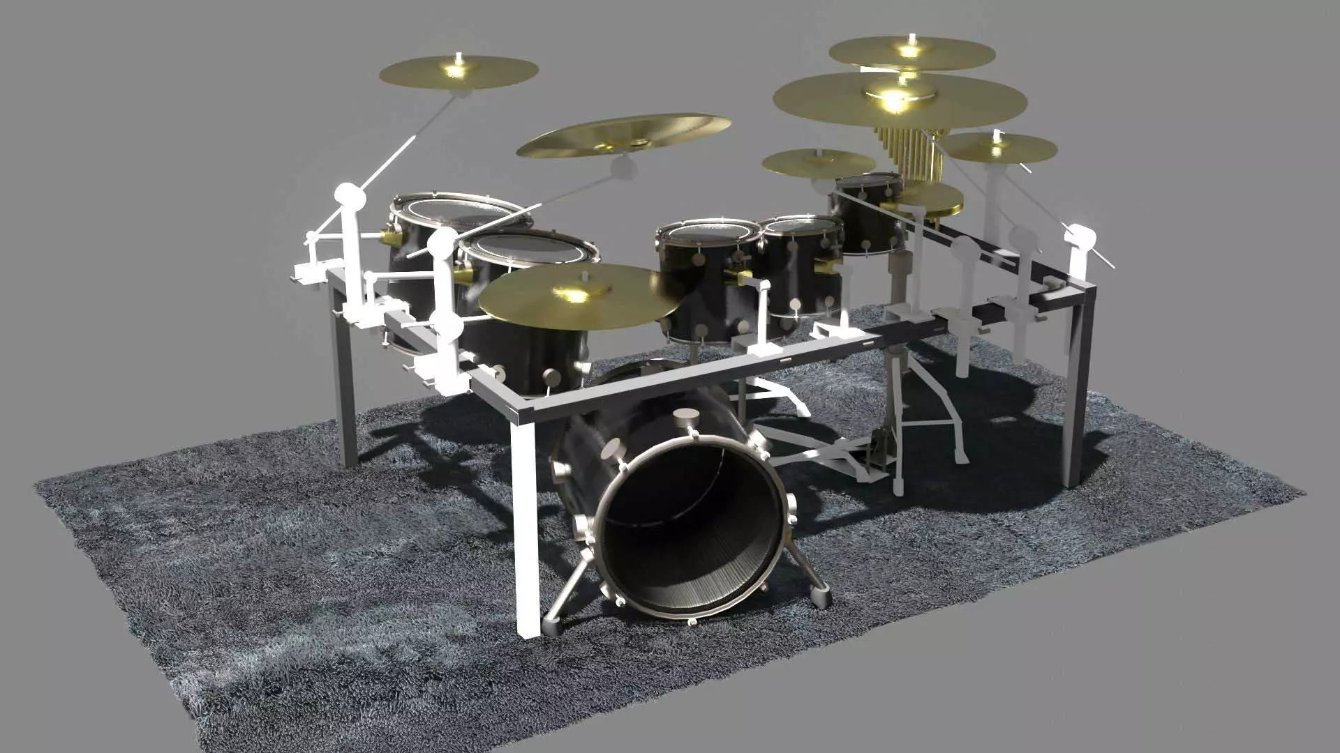 DRUMSET GRAY 3D model_0