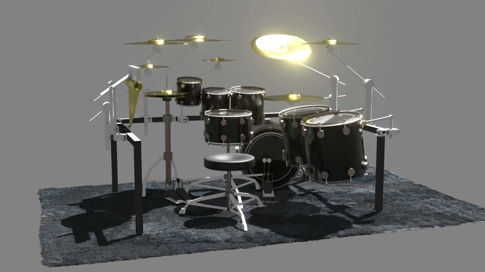 DRUMSET GRAY 3D model_2