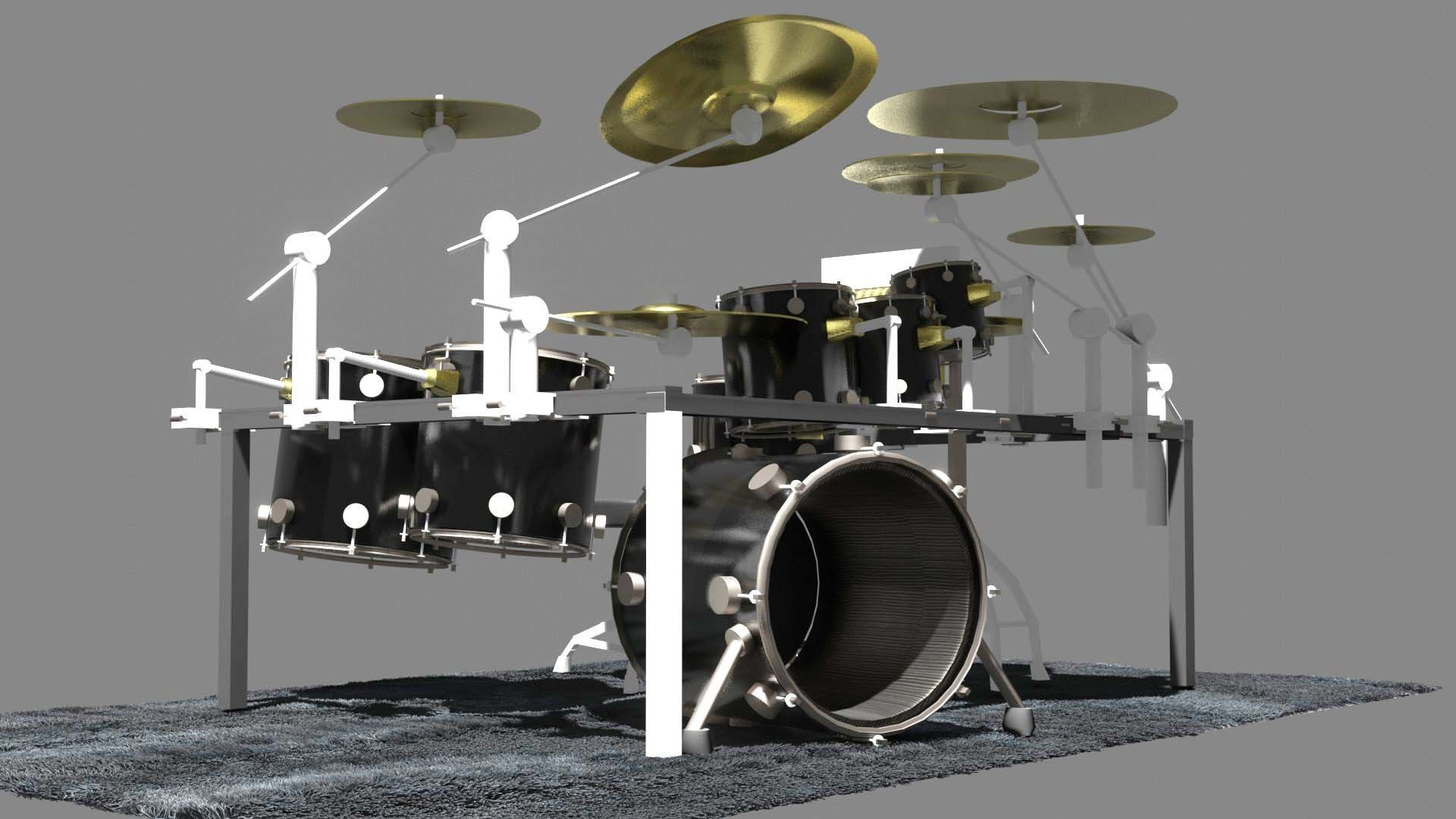 DRUMSET GRAY 3D model_3