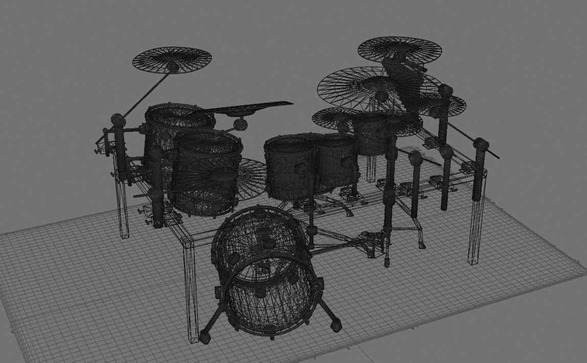 DRUMSET GRAY 3D model_8