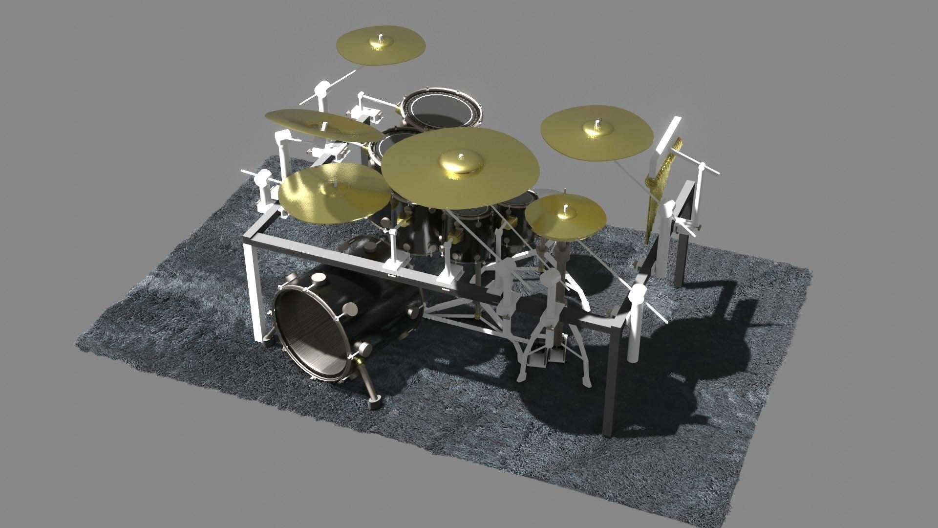 DRUMSET GRAY 3D model_1