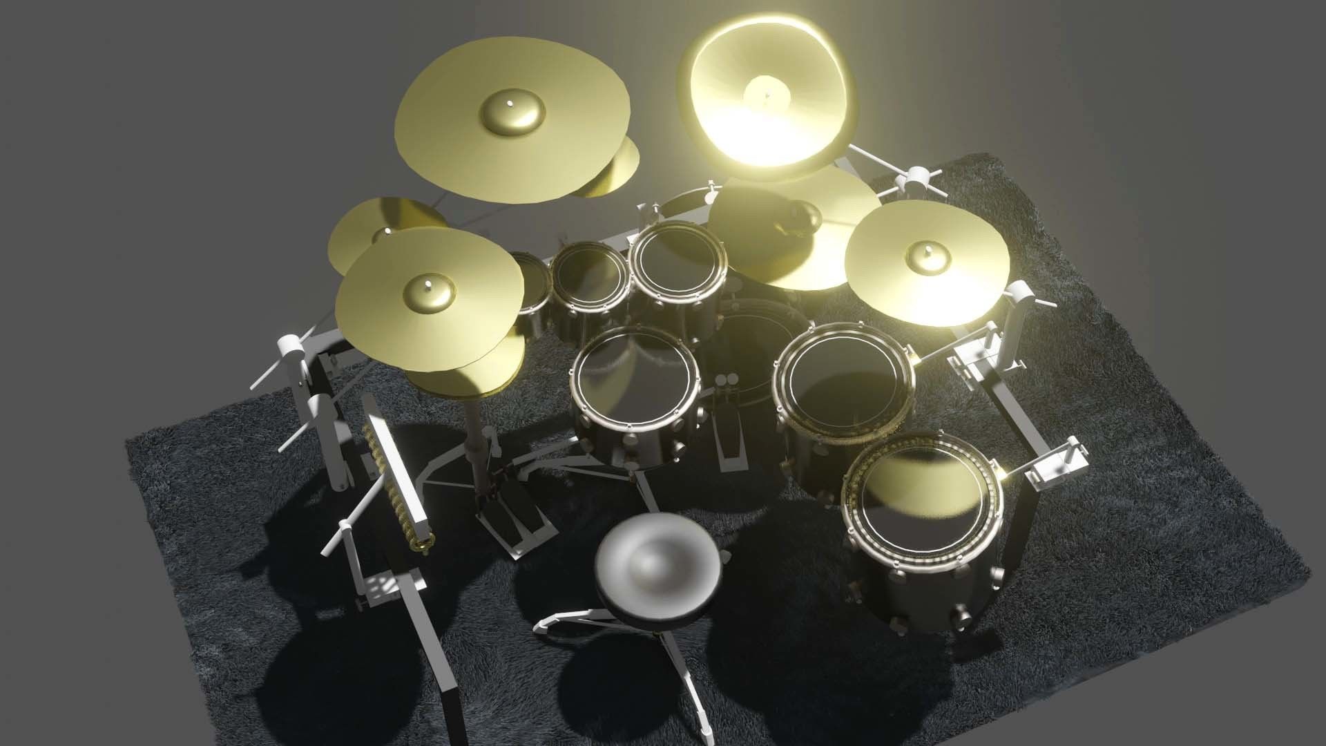 DRUMSET GRAY 3D model_4
