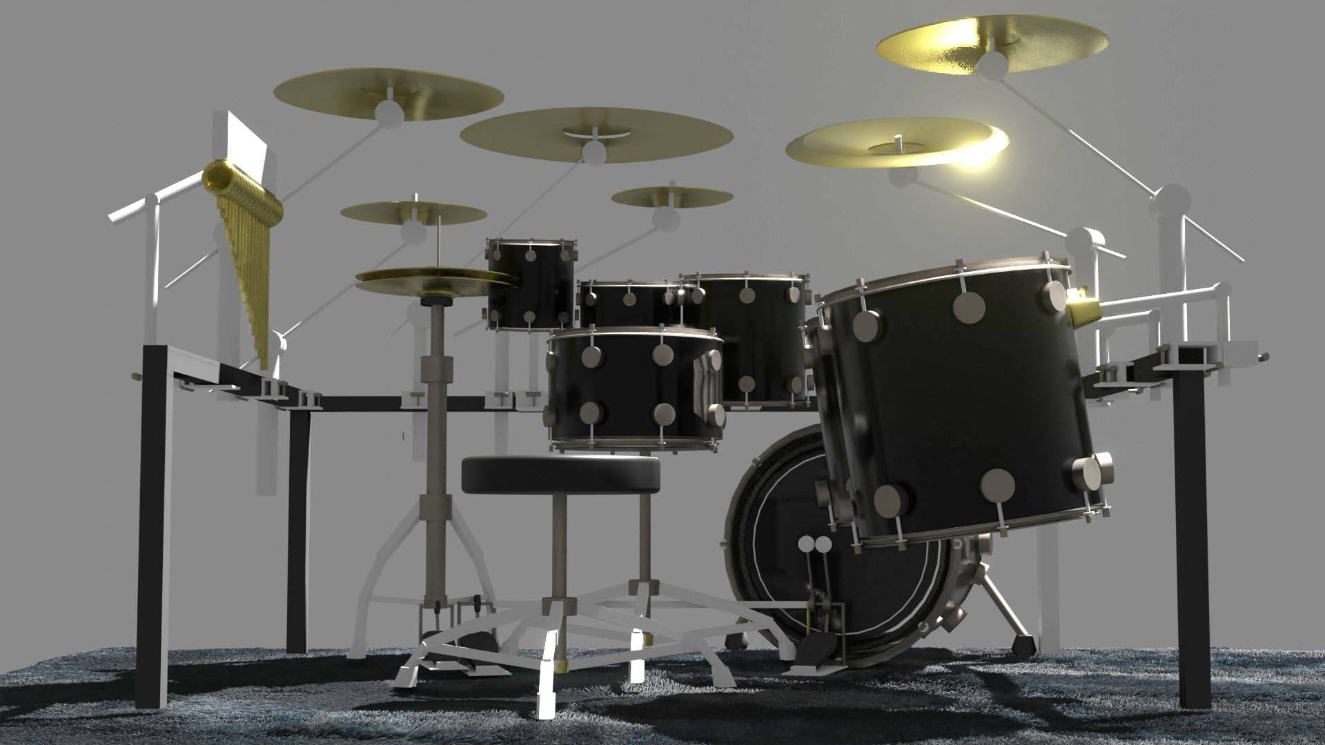 DRUMSET GRAY 3D model_5