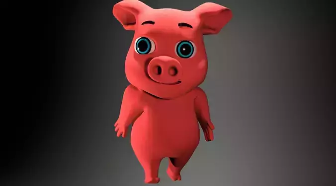 cartoon pig 3D model
