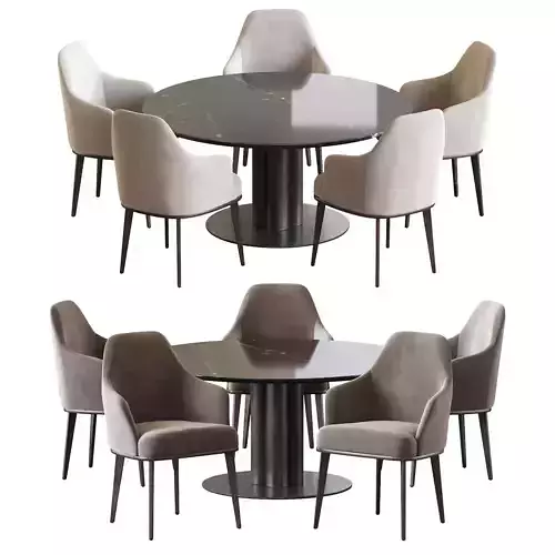 Chair Liam and Goya Arflex Table 3D model