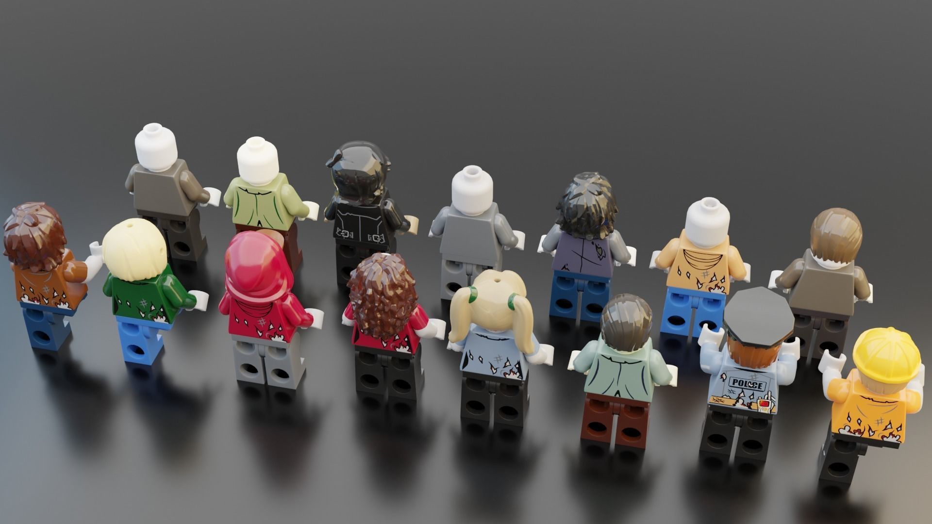 Lego Zombie pack 3D model_3