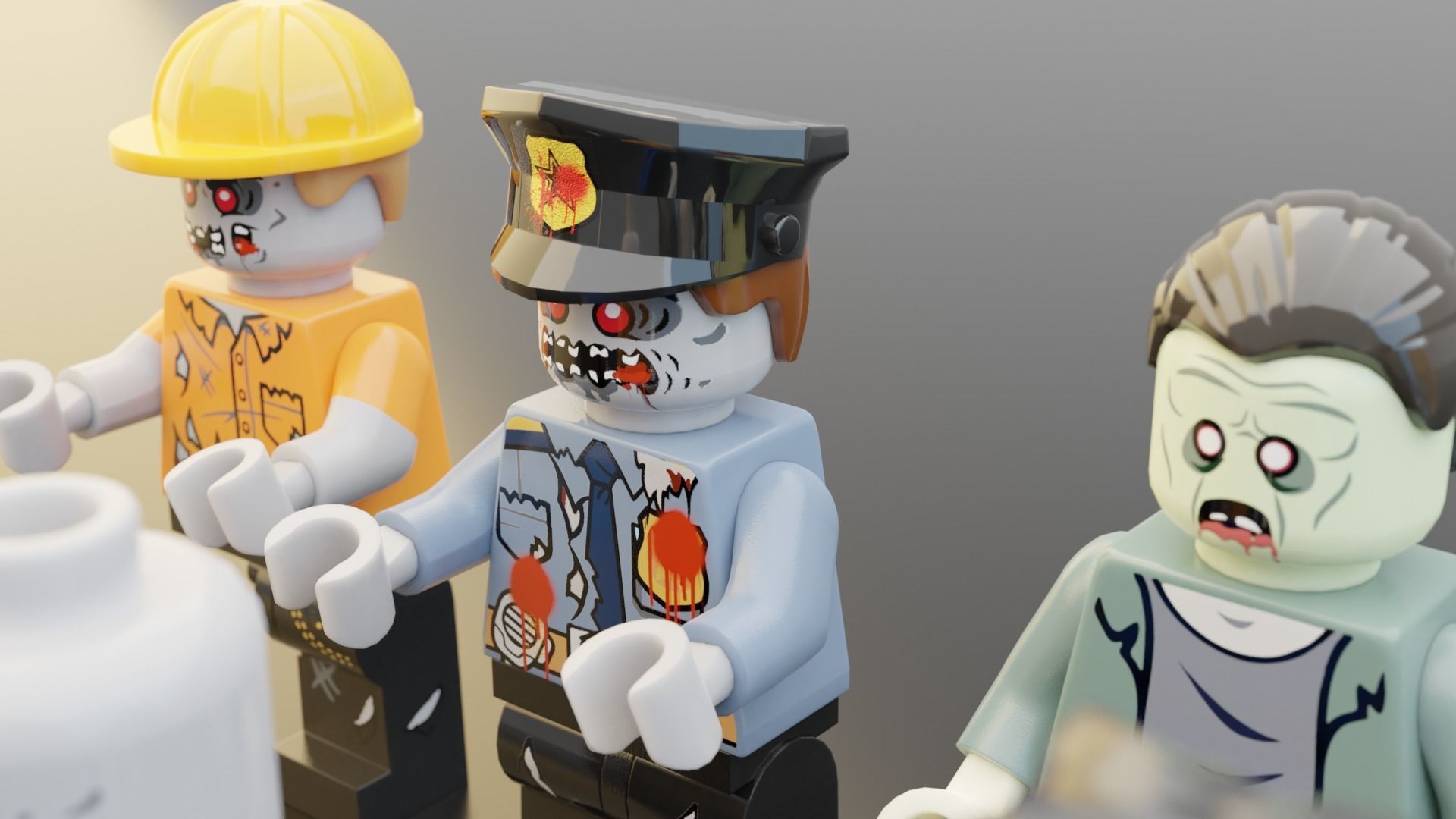 Lego Zombie pack 3D model_13