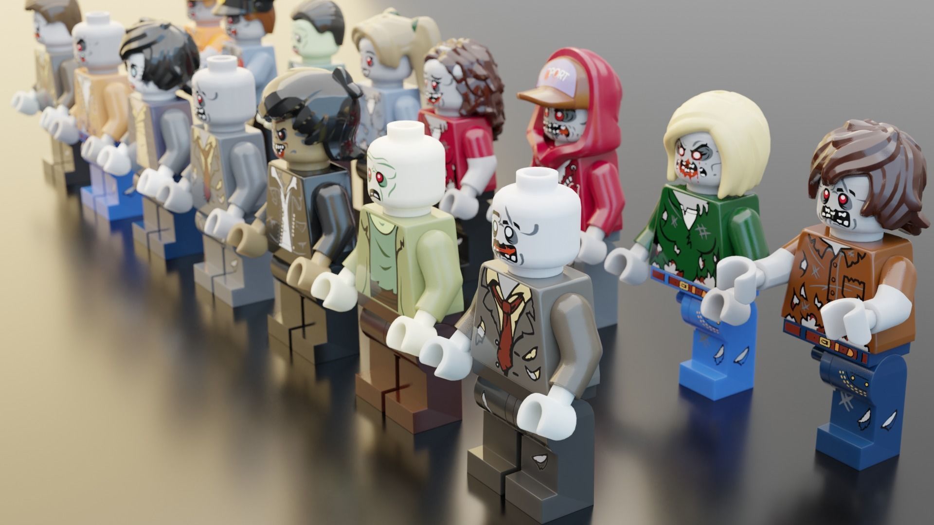 Lego Zombie pack 3D model_4